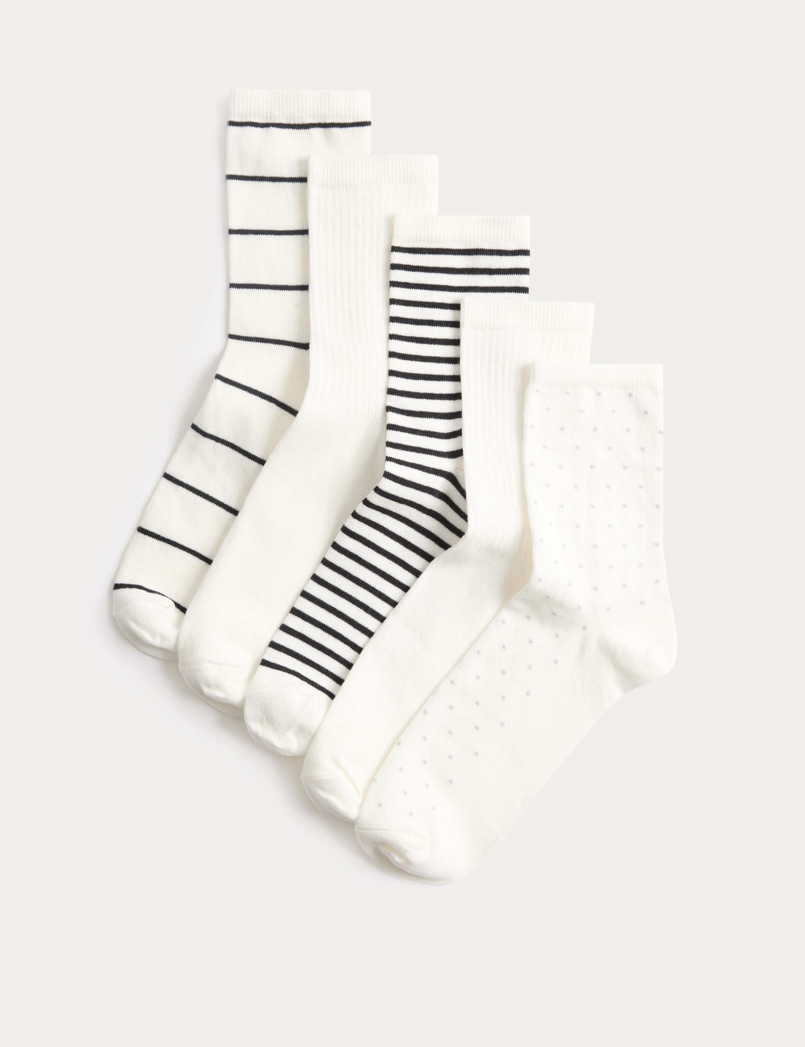 5 Pack Cotton Rich Ankle High Socks 1 of 2