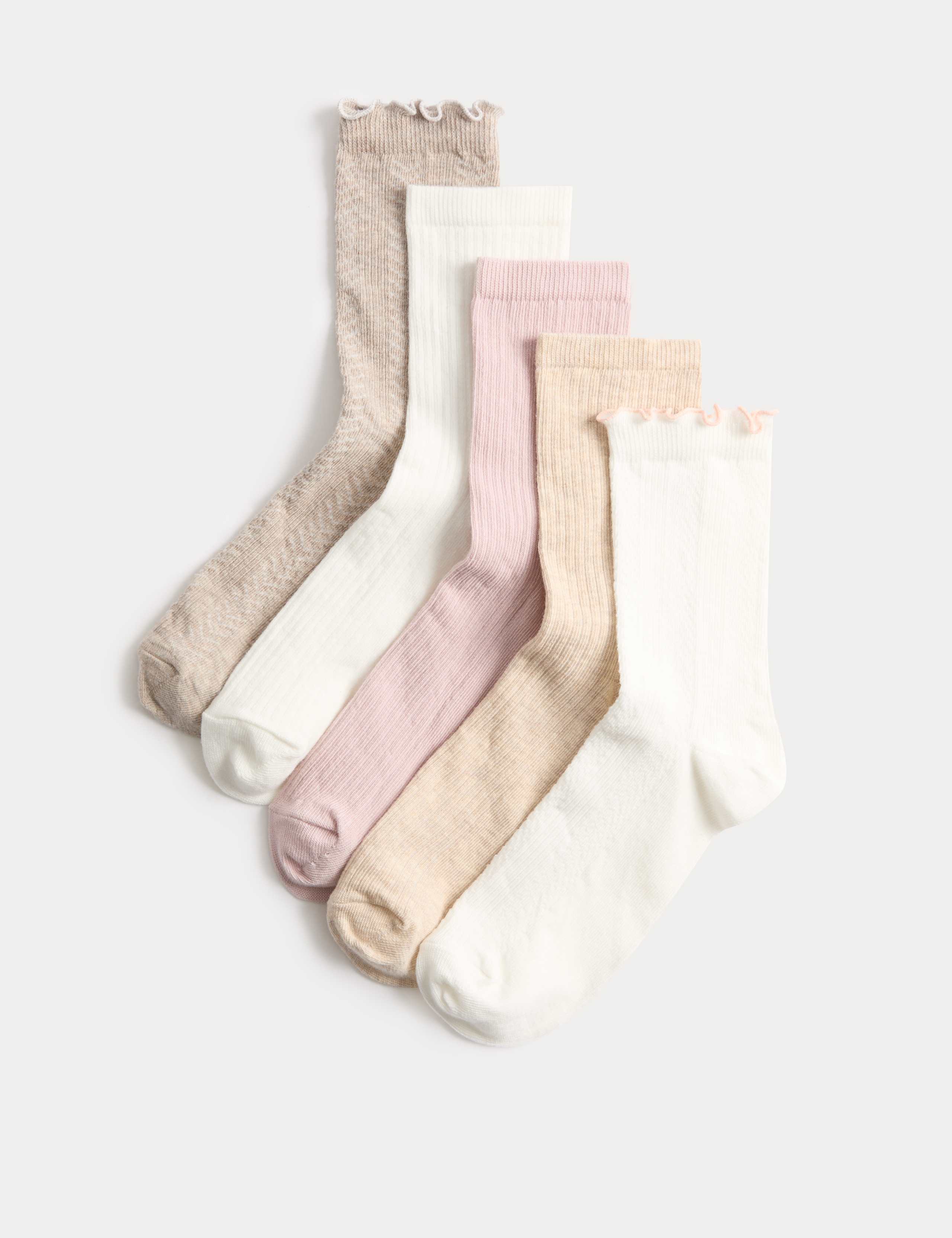 5 Pack Cotton Rich Pelerine Crew Socks 1 of 2