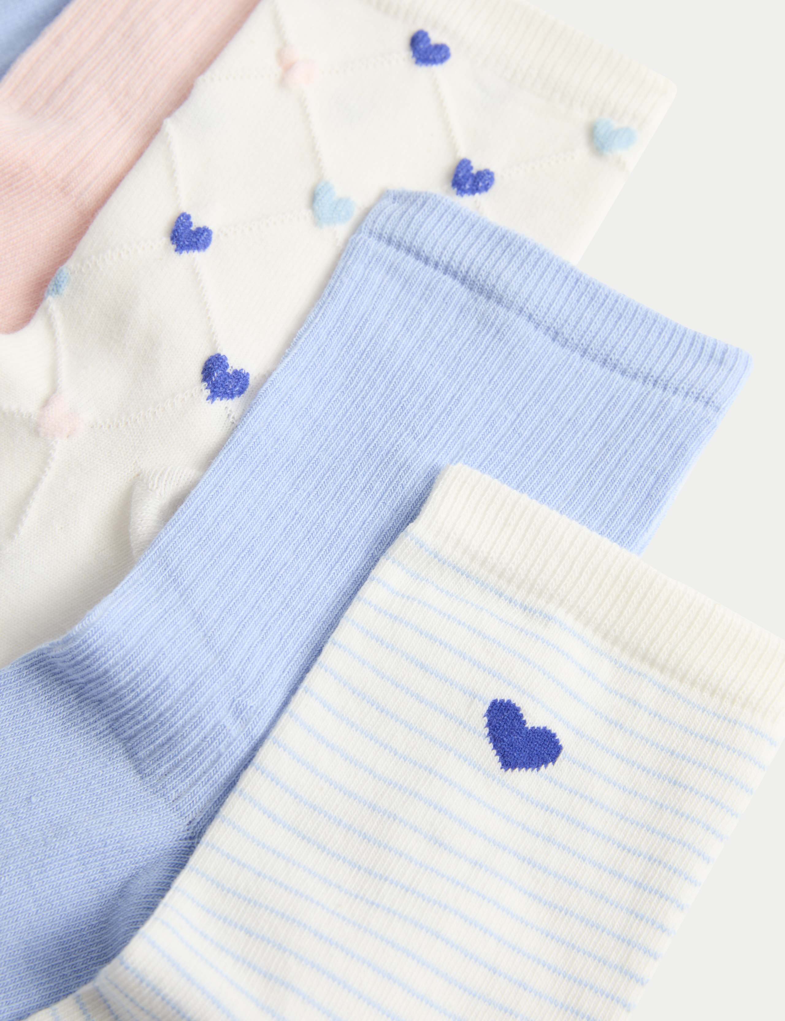 5 Pack Cotton Rich Patterned Crew Socks 2 of 2