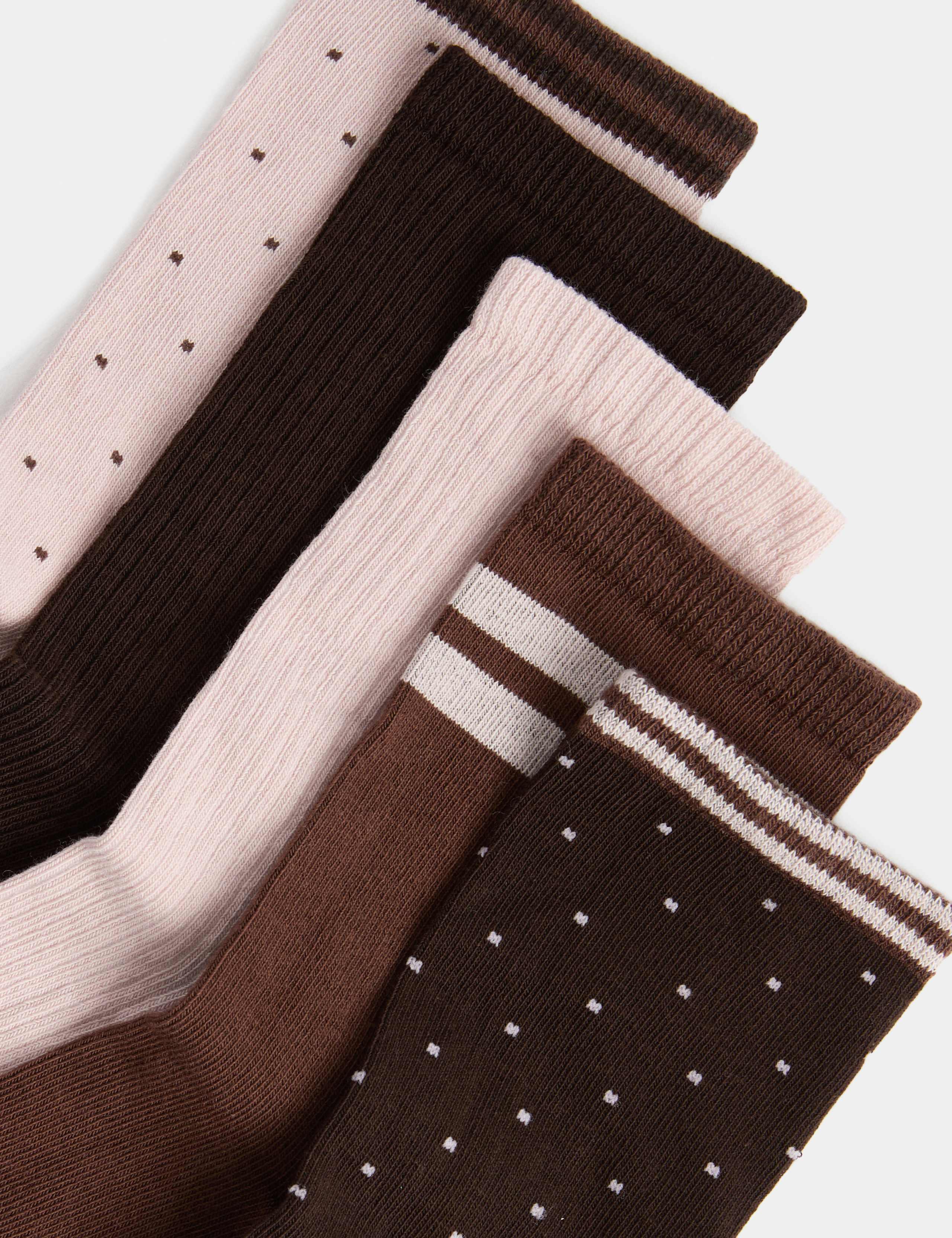 5 Pack Cotton Rich Spotty Ankle High Socks 2 of 2