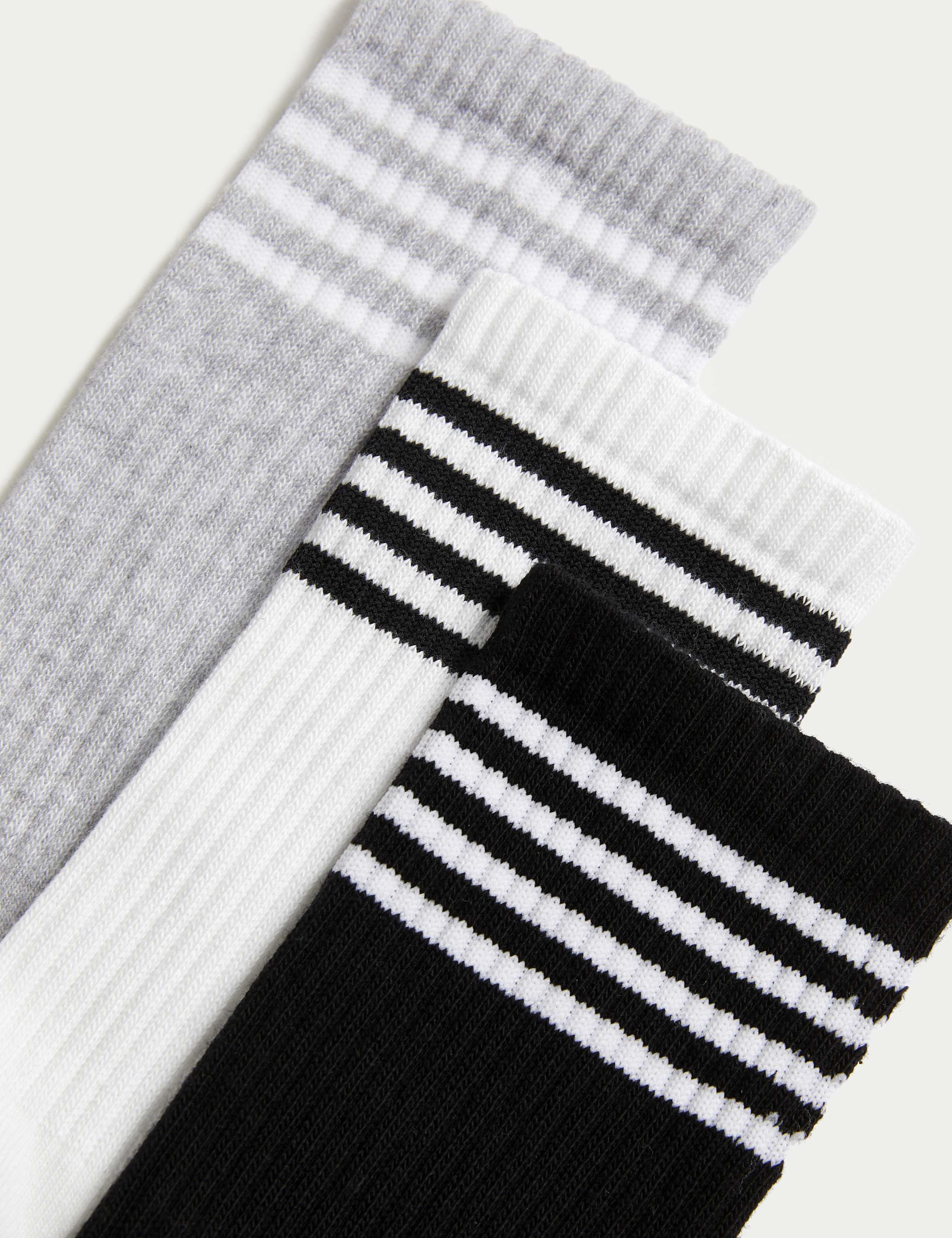 3pk Cotton Blend Ankle High Socks 2 of 2