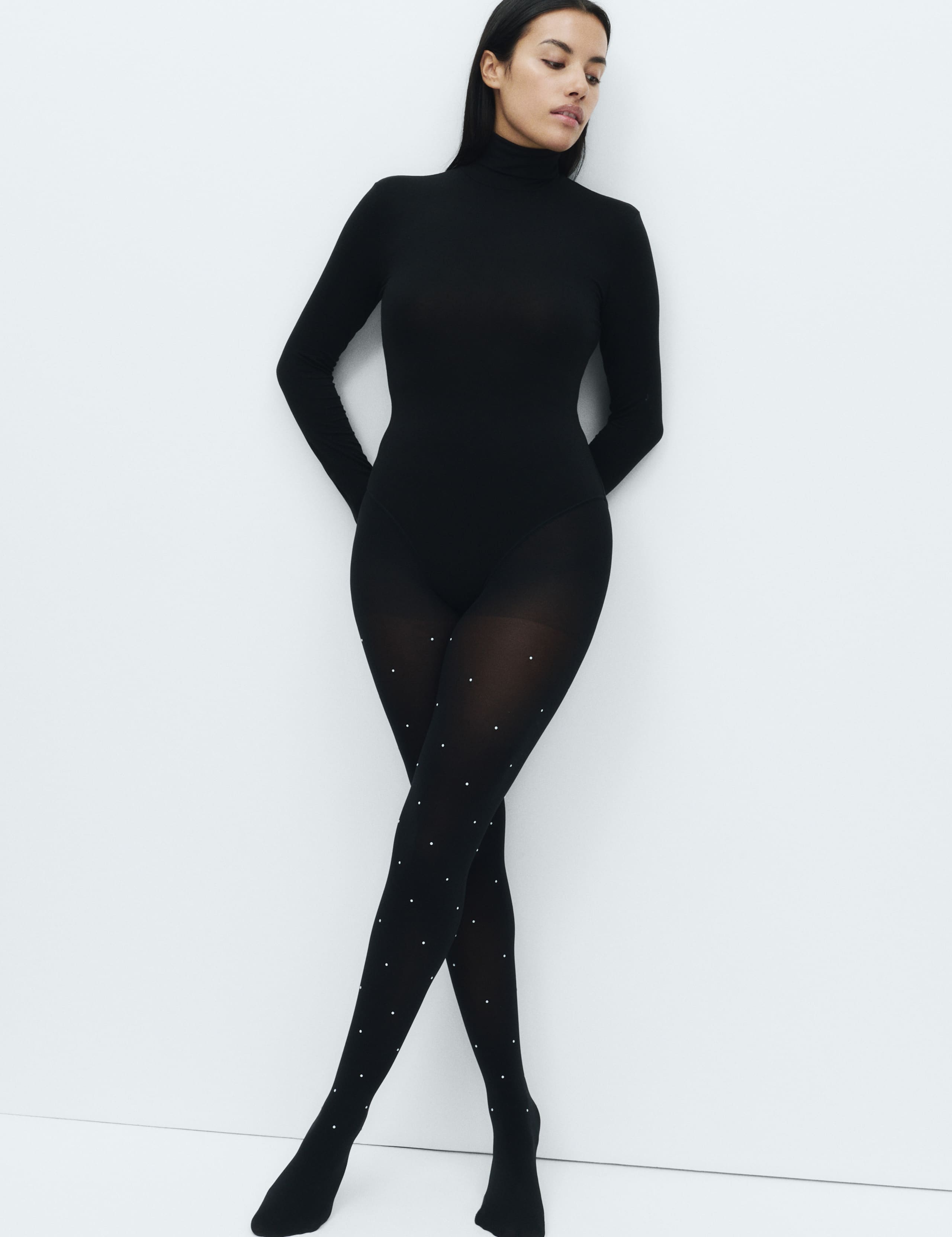 Pearl Embellished Opaque Tights 3 of 7