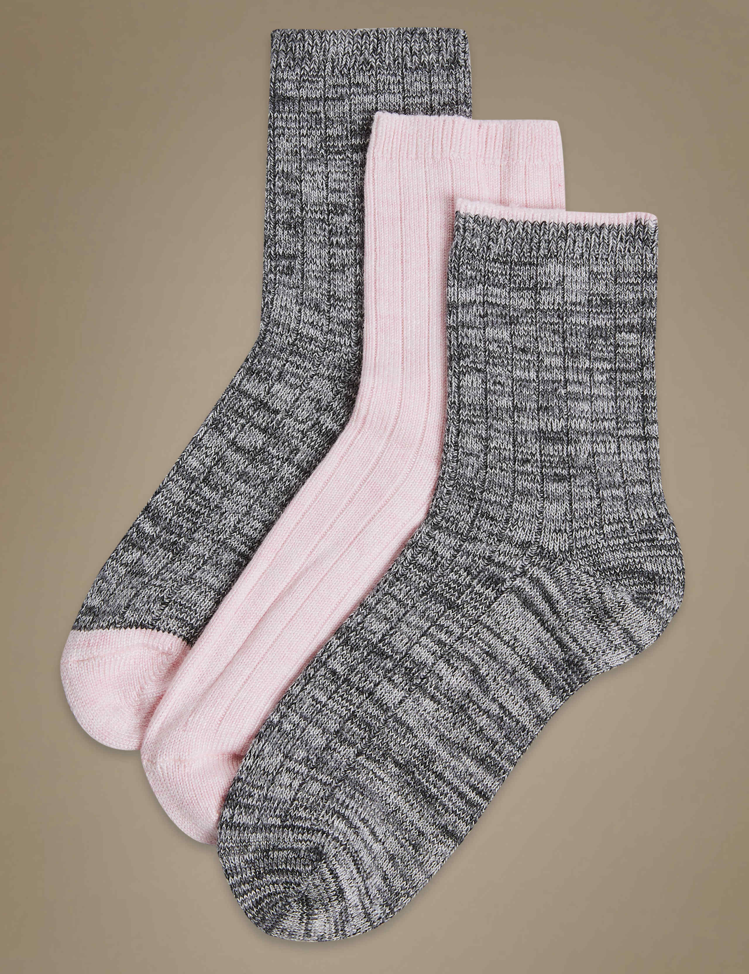 3 Pair Pack Thermal Ankle High Socks 1 of 3