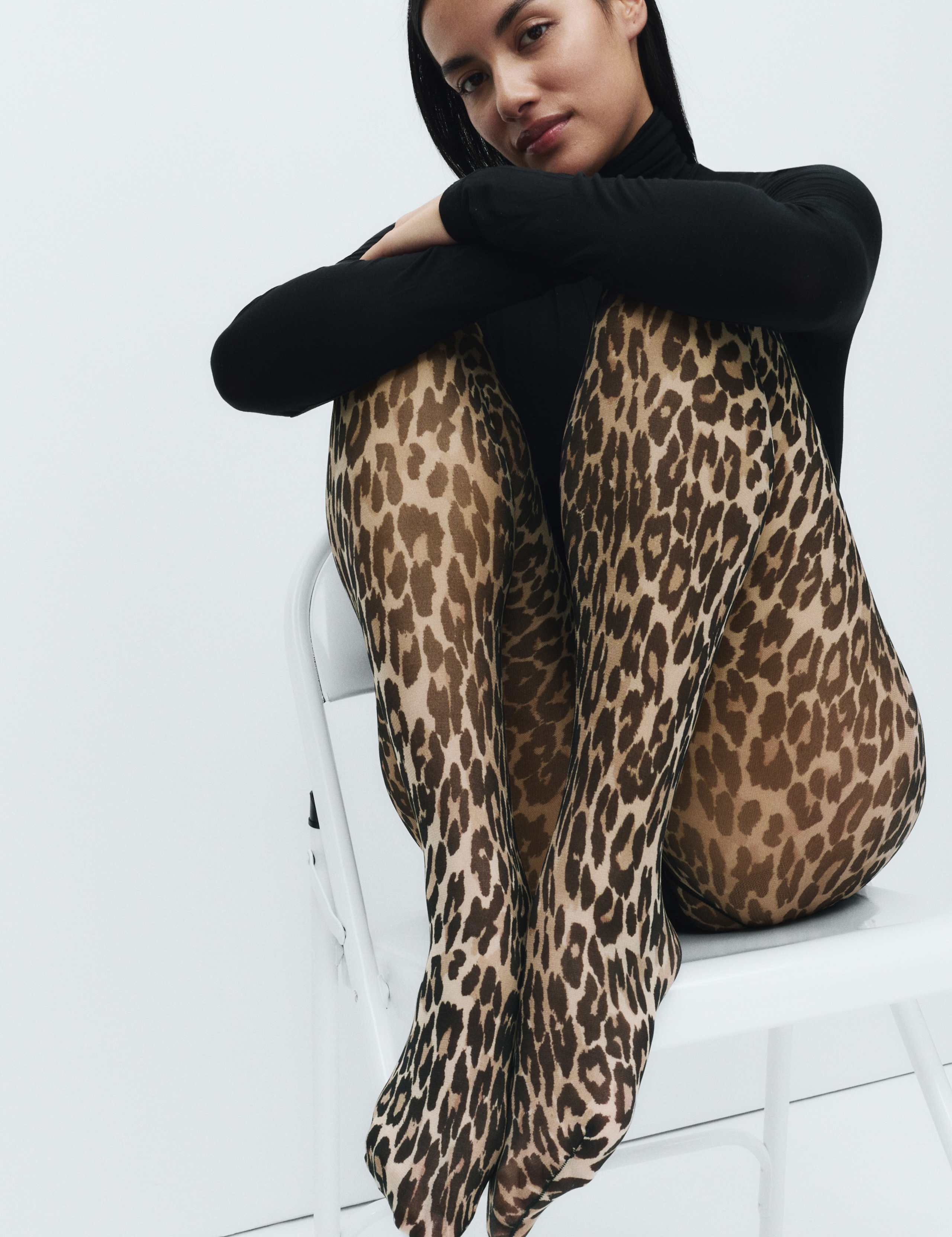 Animal Print Sheer Tights 4 of 5