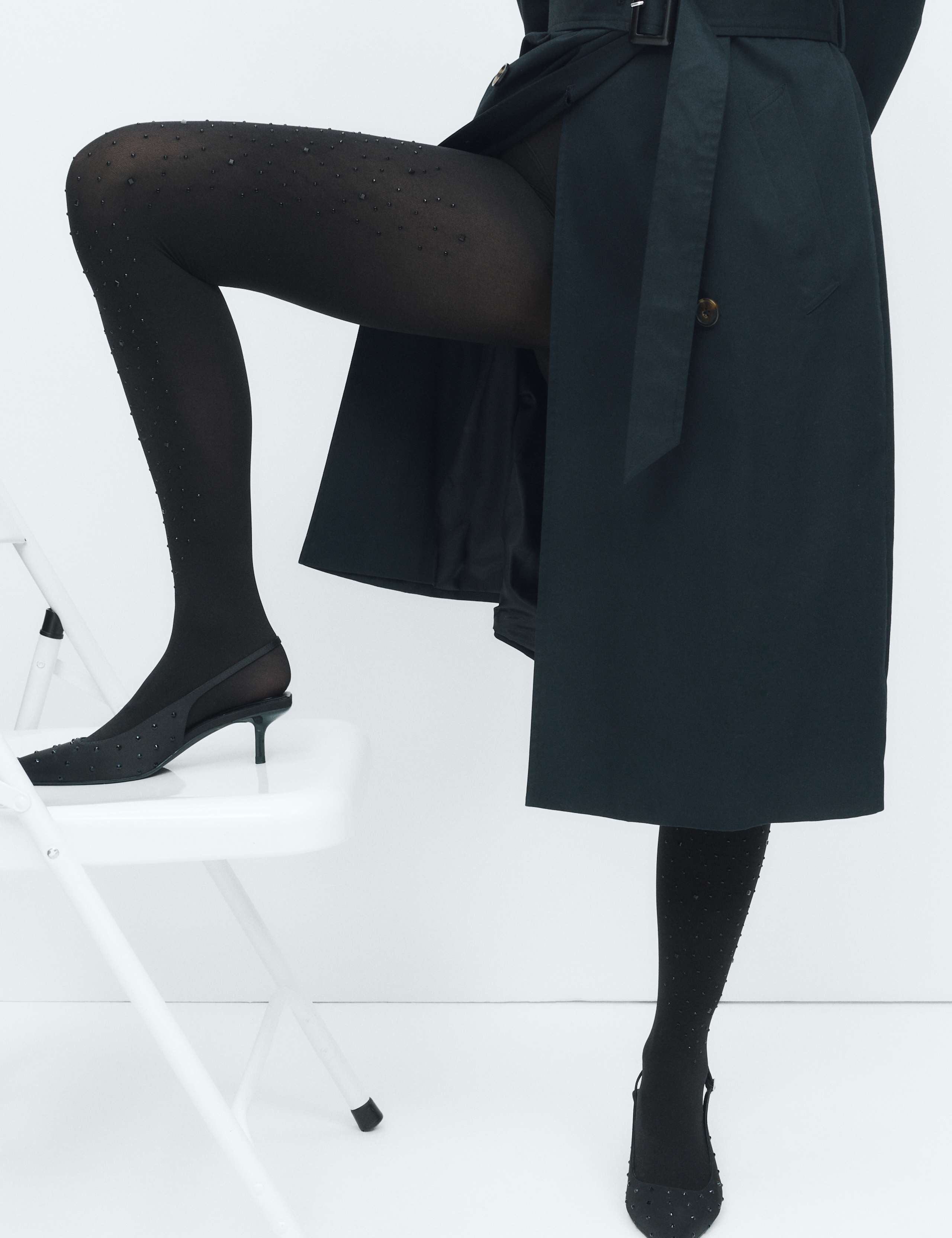 Crystal Embellished Opaque Tights 4 of 6