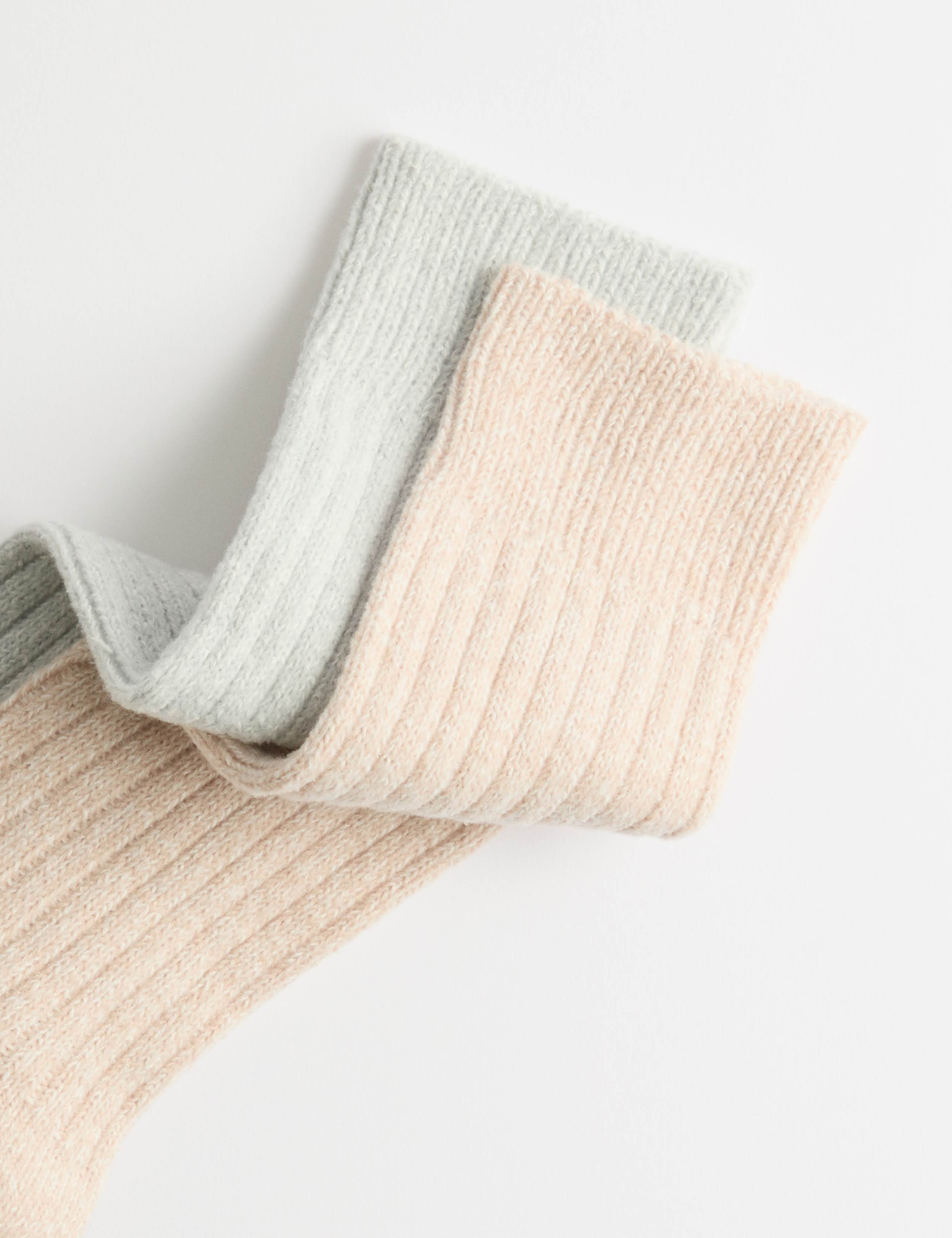 2pk Mid Calf Slipper Socks 2 of 2