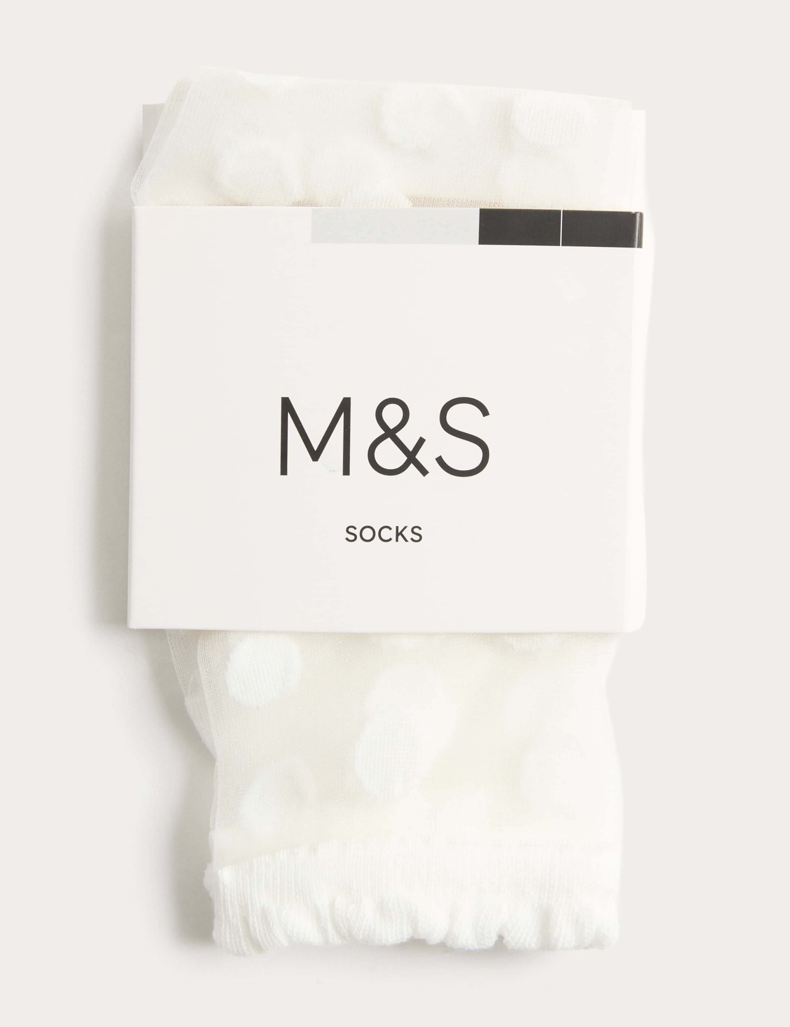 Cotton Blend Sheer Large Spot Anklets 2 of 4