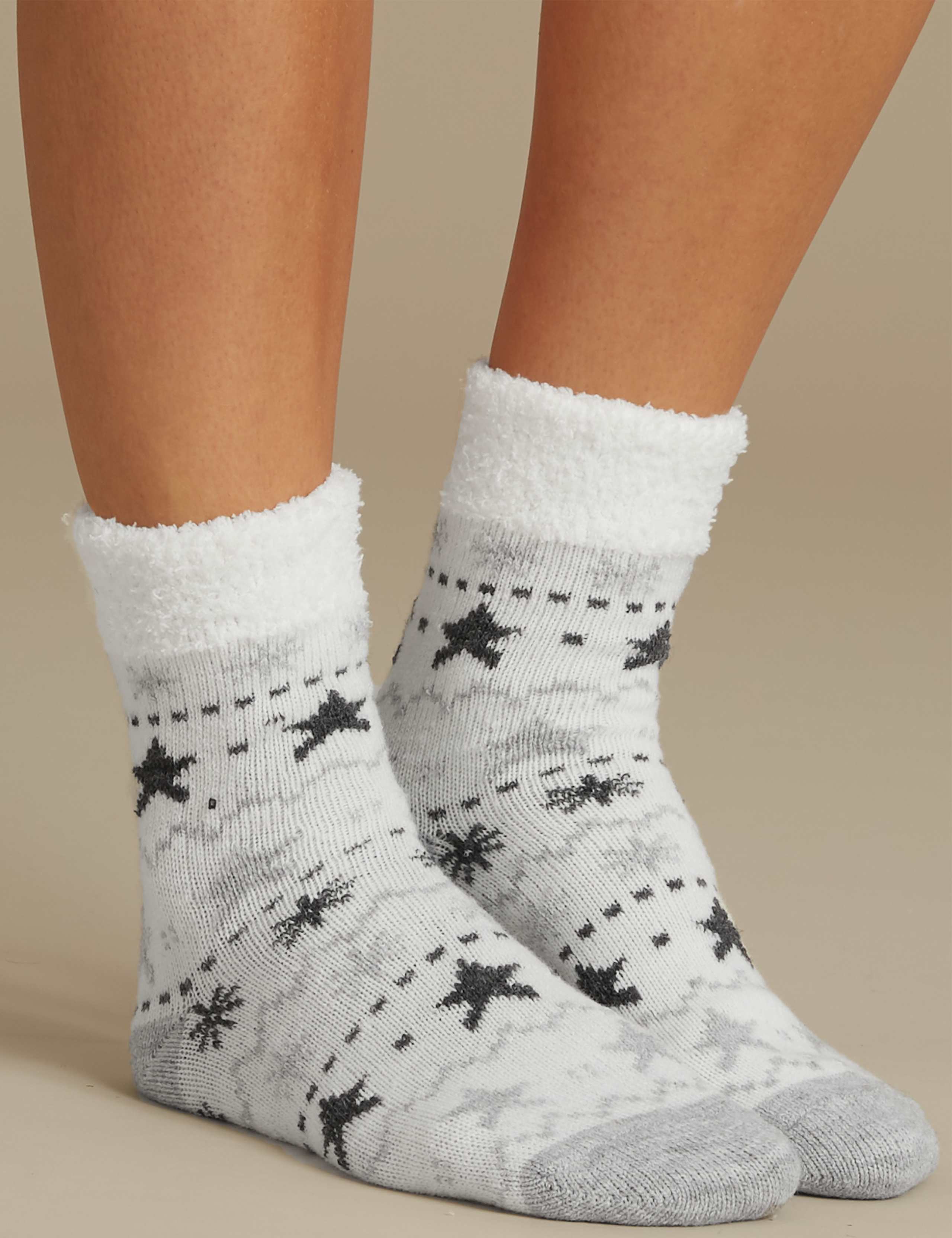 2 Pair Pack Supersoft Bedsocks 1 of 3