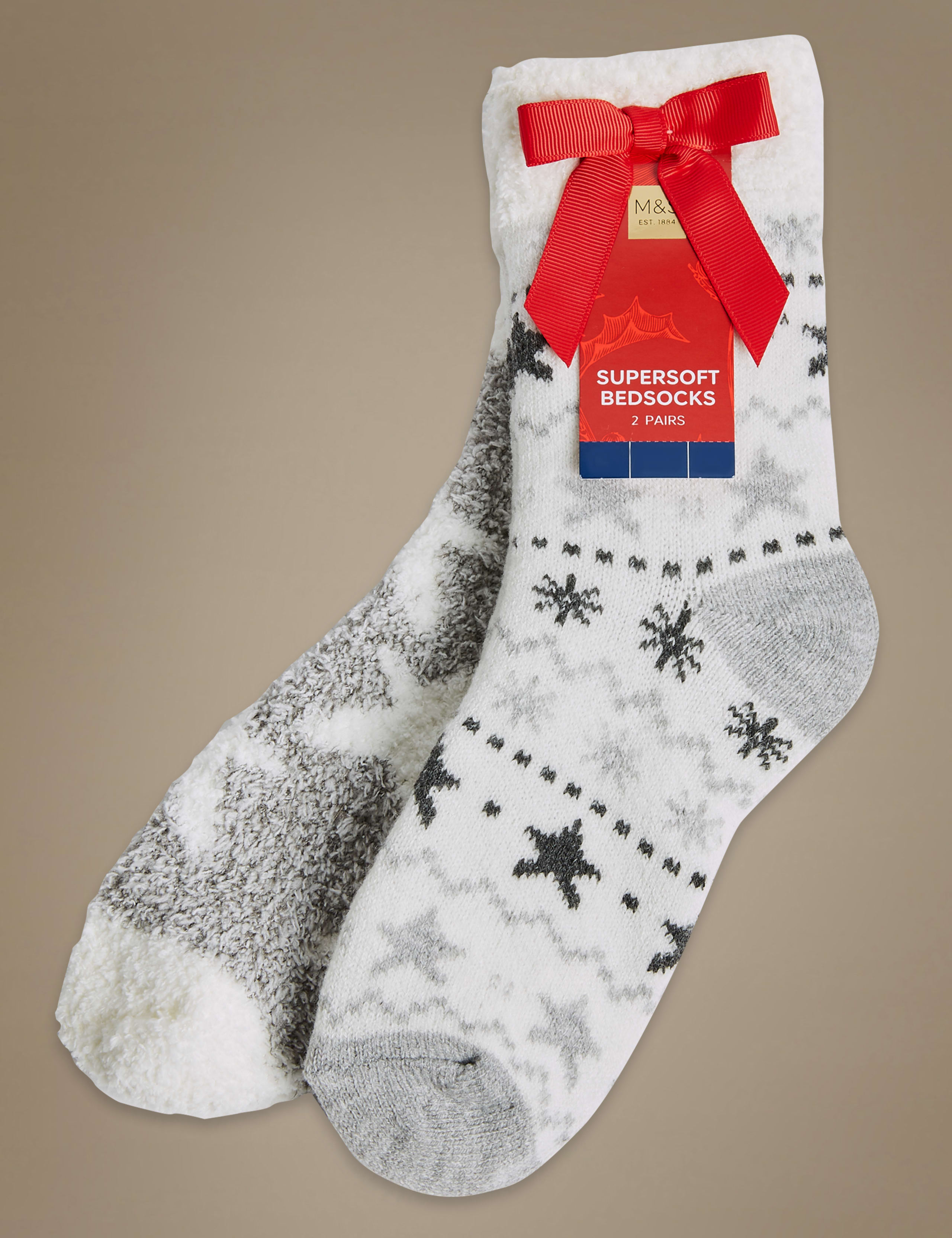 2 Pair Pack Supersoft Bedsocks 2 of 3