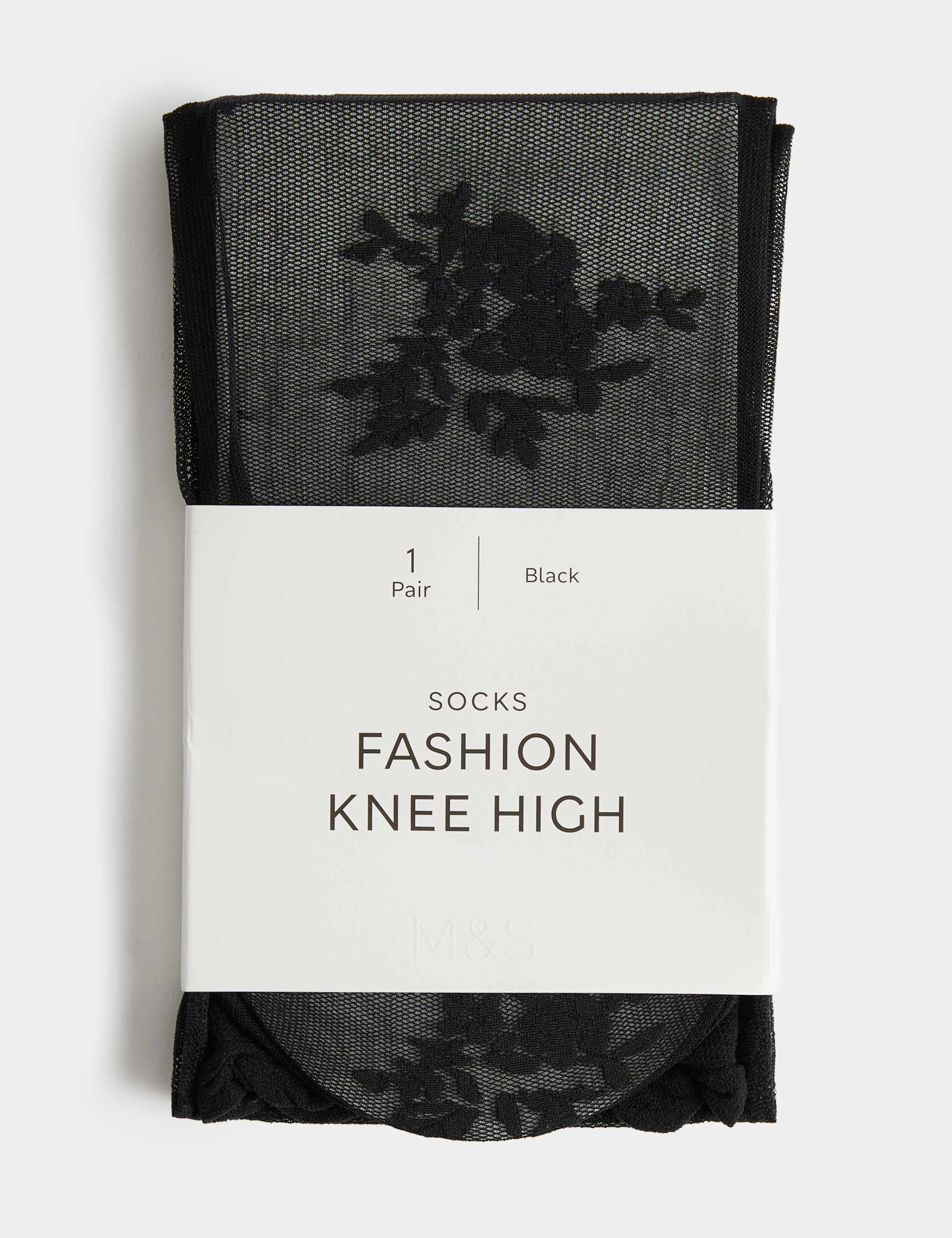 Floral Mesh Knee Highs 2 of 4