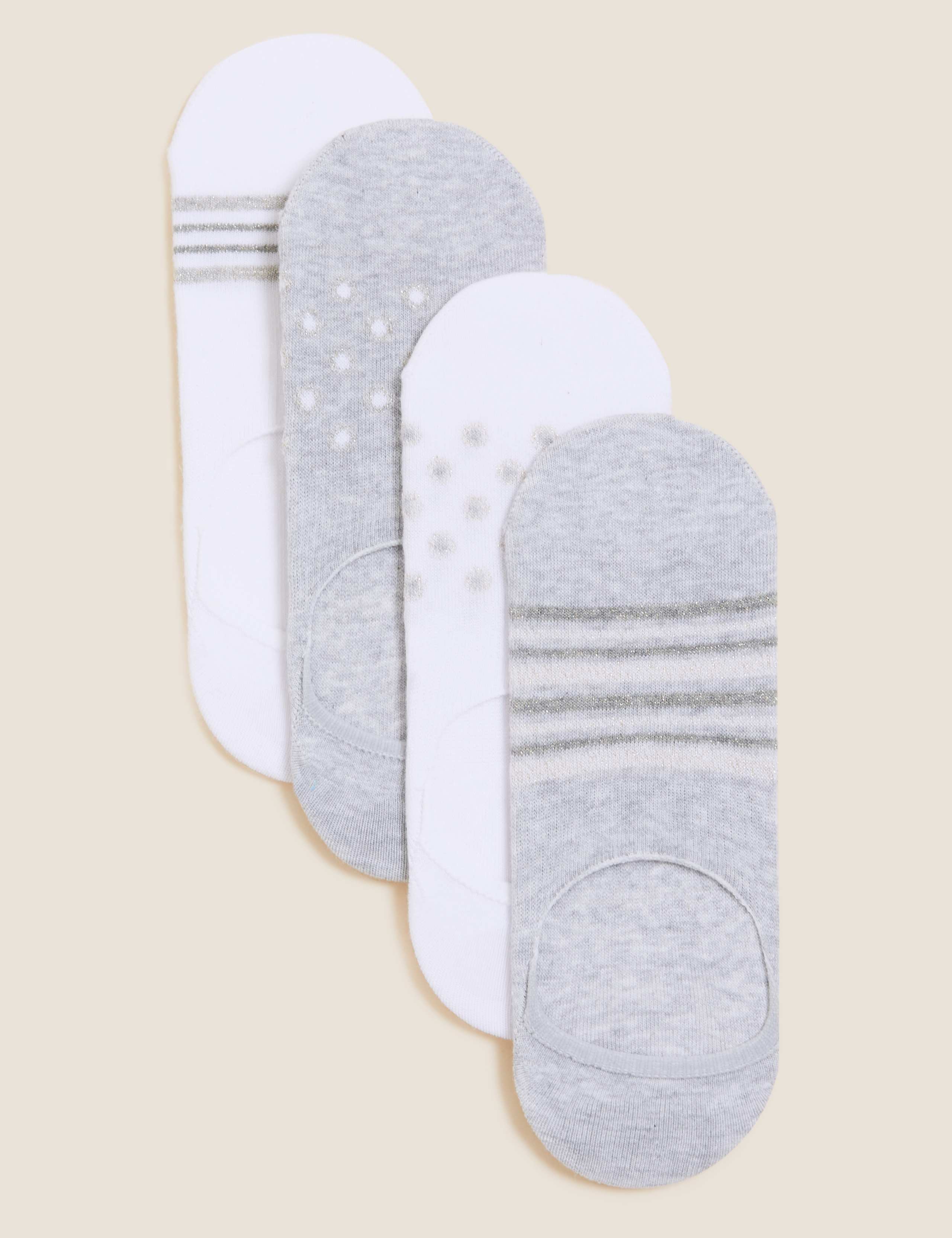 4pk Cotton Seamless Trainer Liners 1 of 2