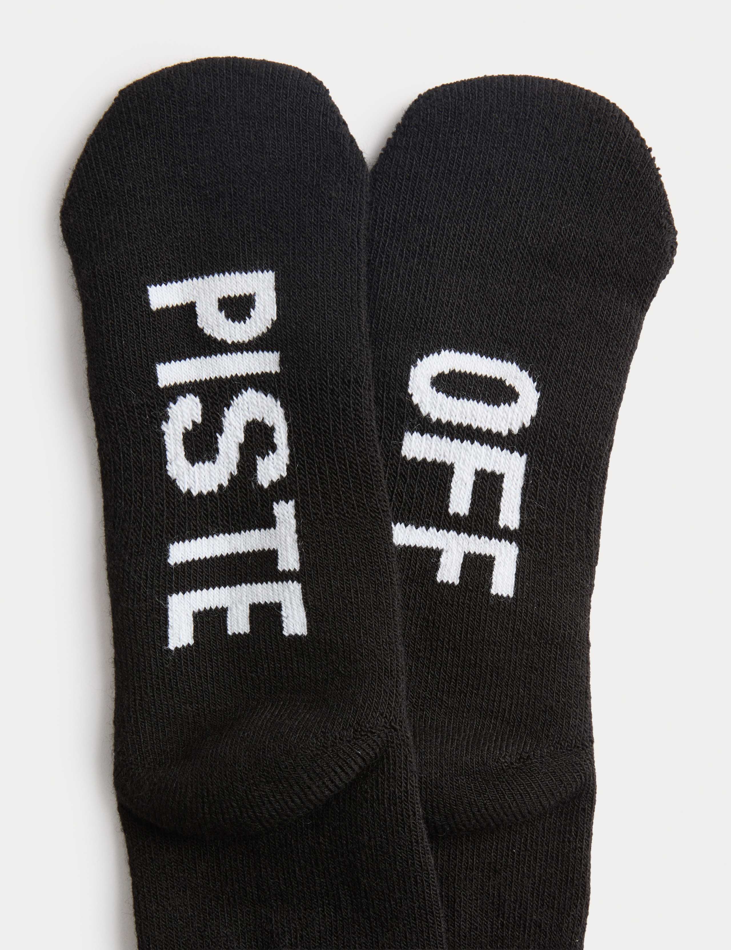Off Piste Slogan Ankle High Socks with Wool 2 of 2