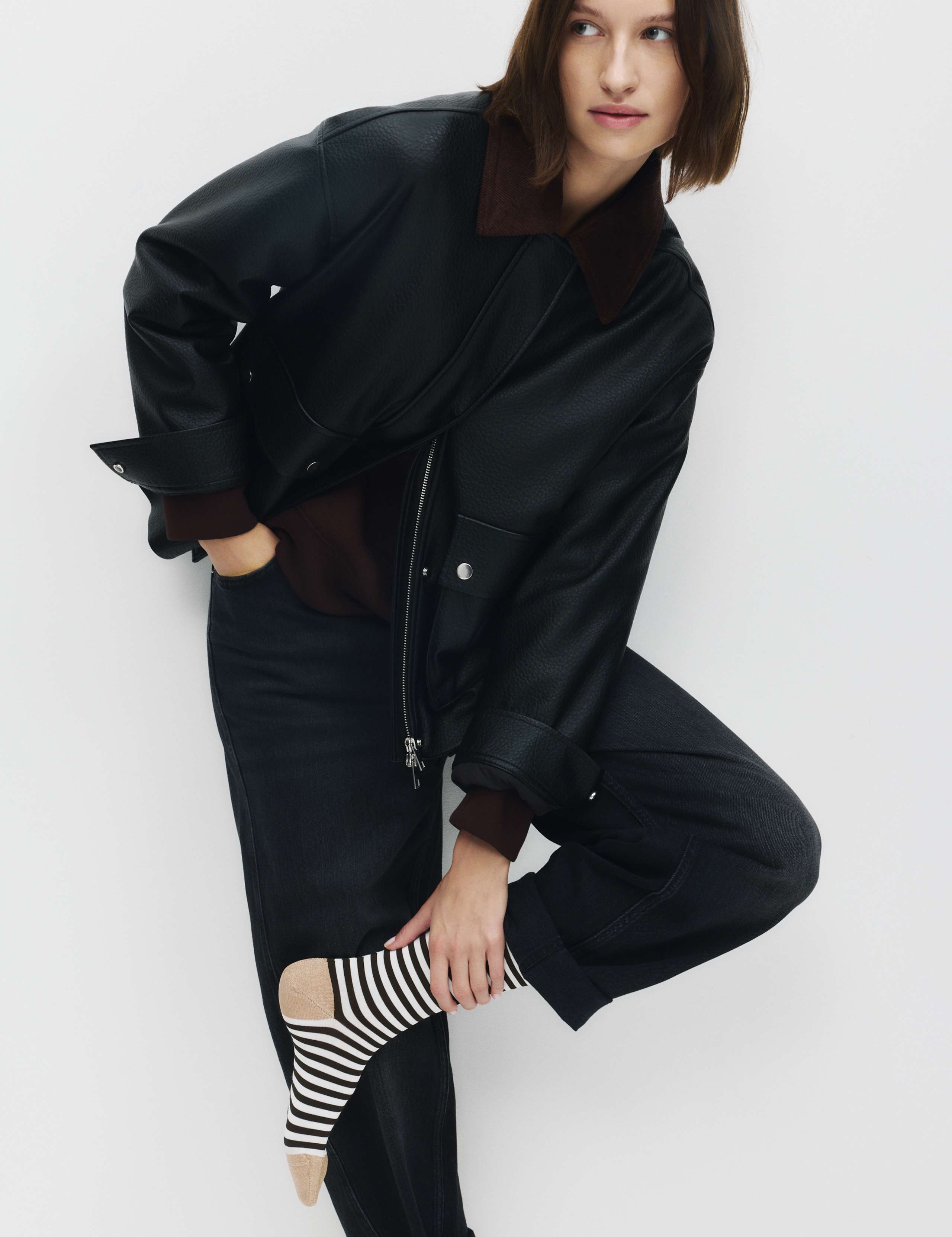 2pk Rayon Striped Crew Socks 3 of 3