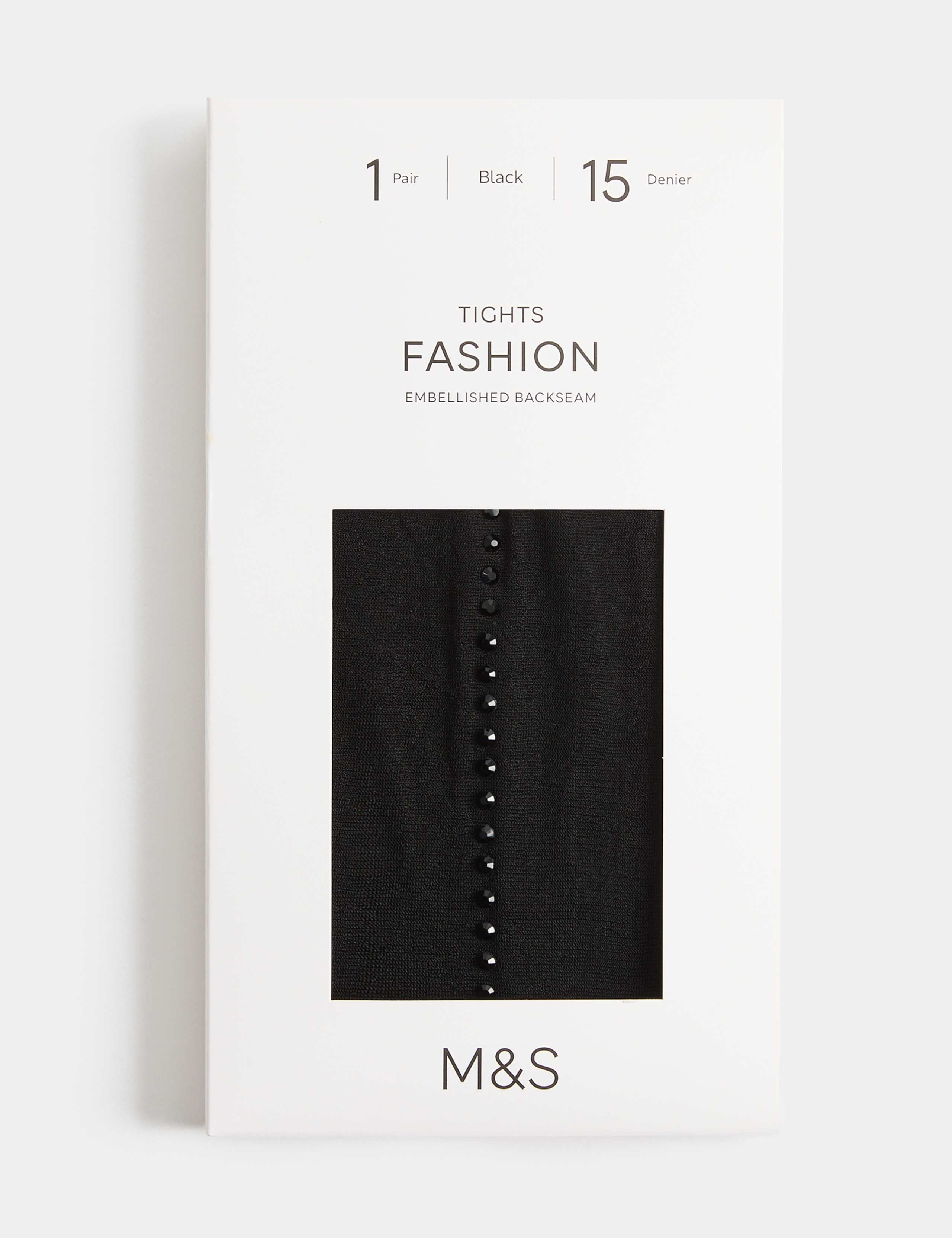Embellished Backseam Opaque Tights 1 of 1
