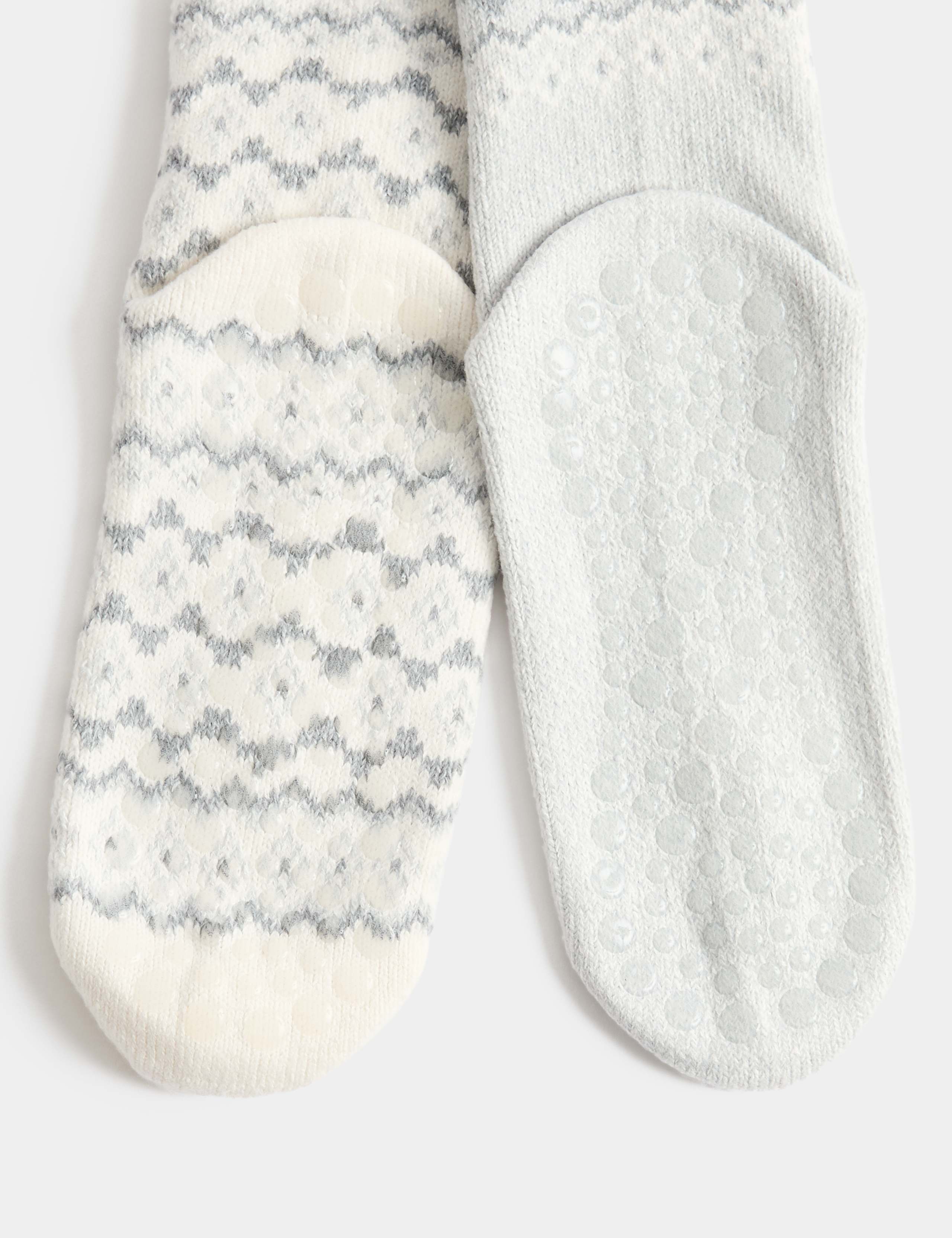 2 Pack Fairisle Slipper Socks 2 of 2