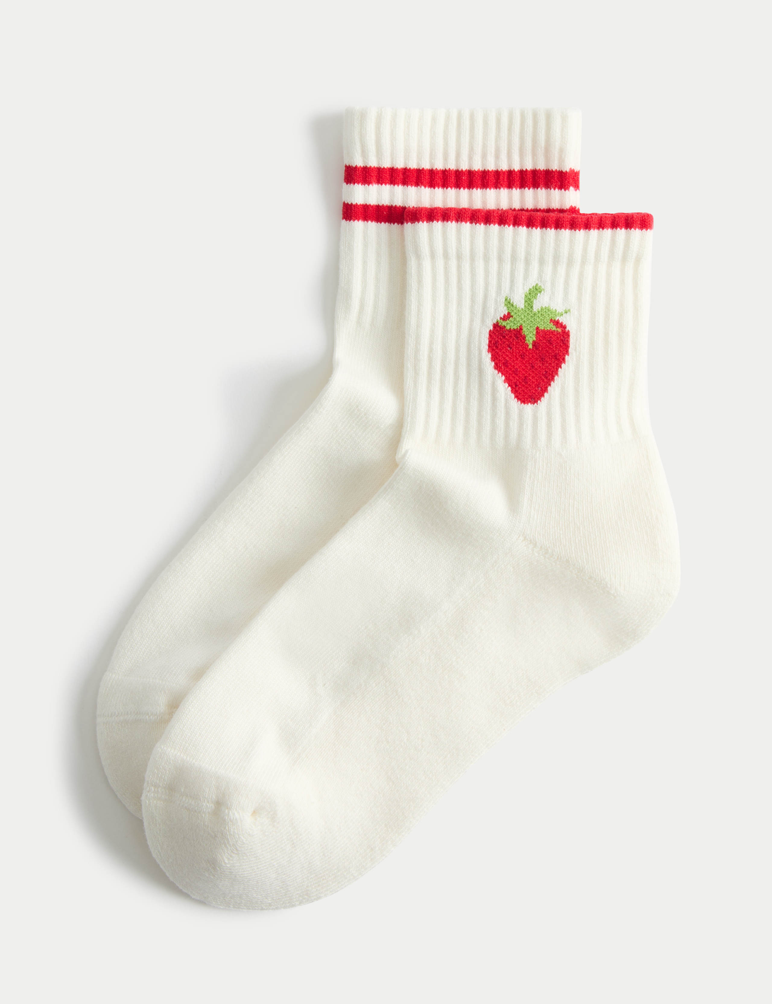 2 Pack Cotton Rich Fruit Quarter Socks 1 of 2