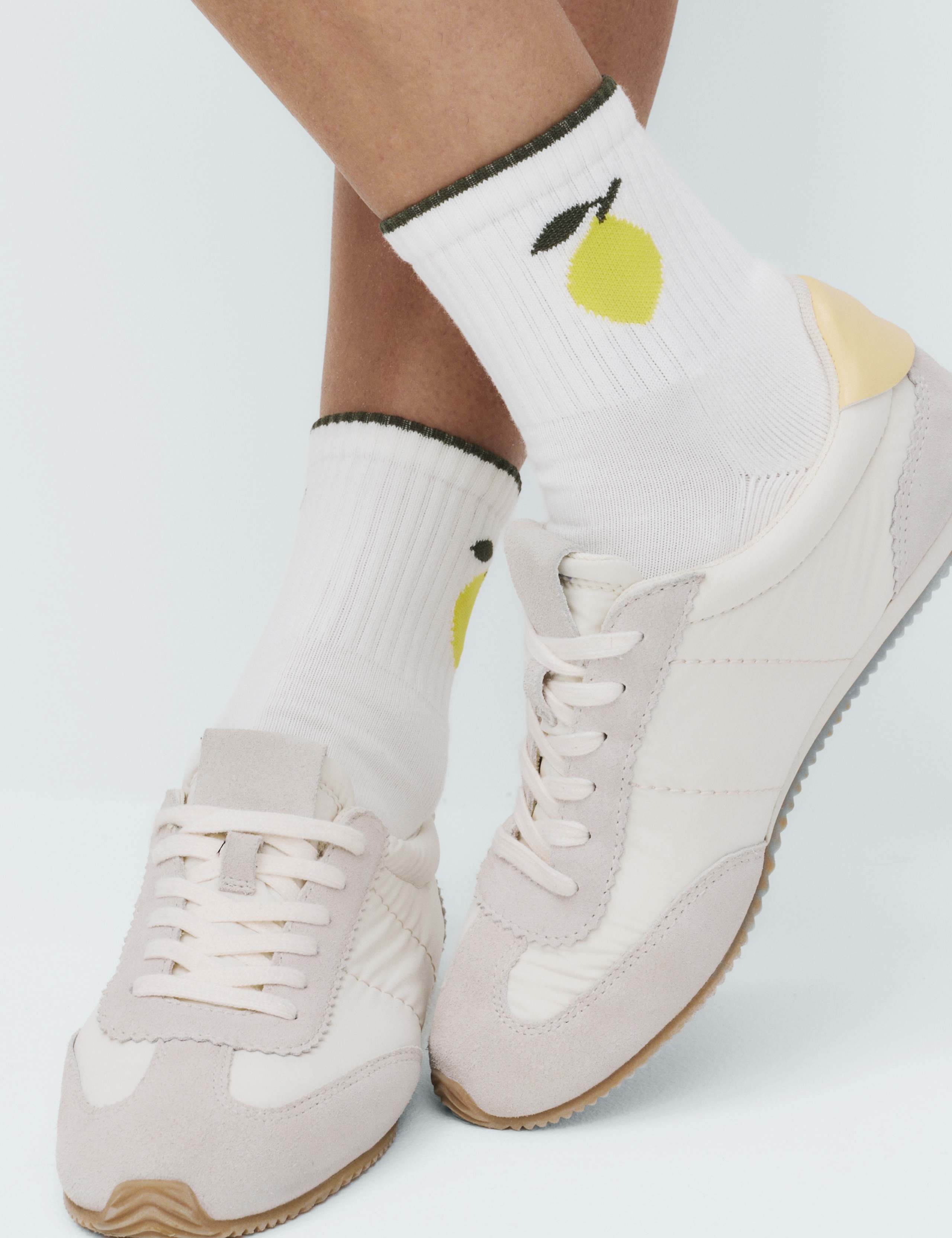 2 Pack Cotton Rich Lemon Ankle High Socks 1 of 4