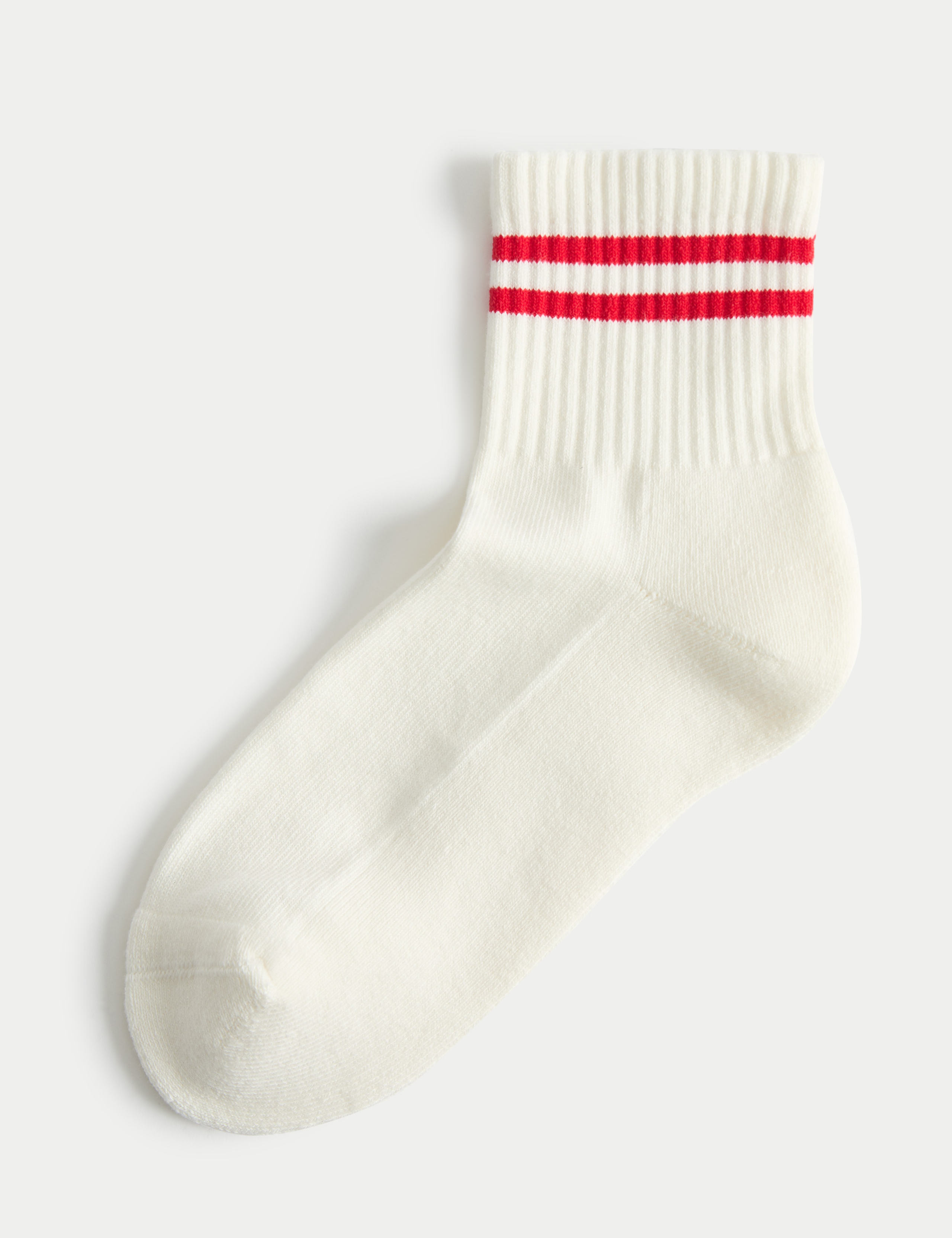 Cotton Rich Striped Sports Quarter Socks 1 of 1