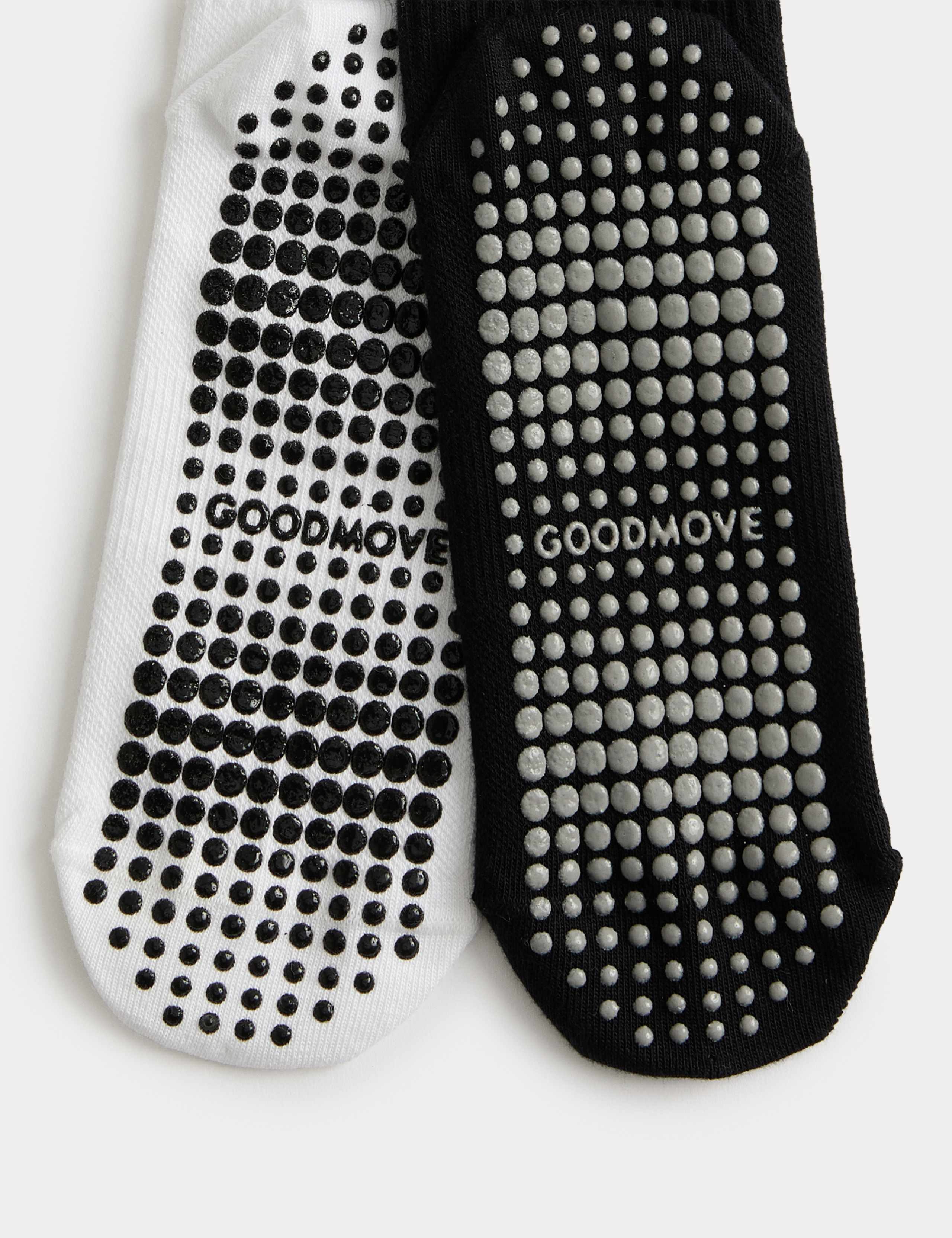 2 Pack Cotton Blend Stripe Yoga Socks 3 of 3