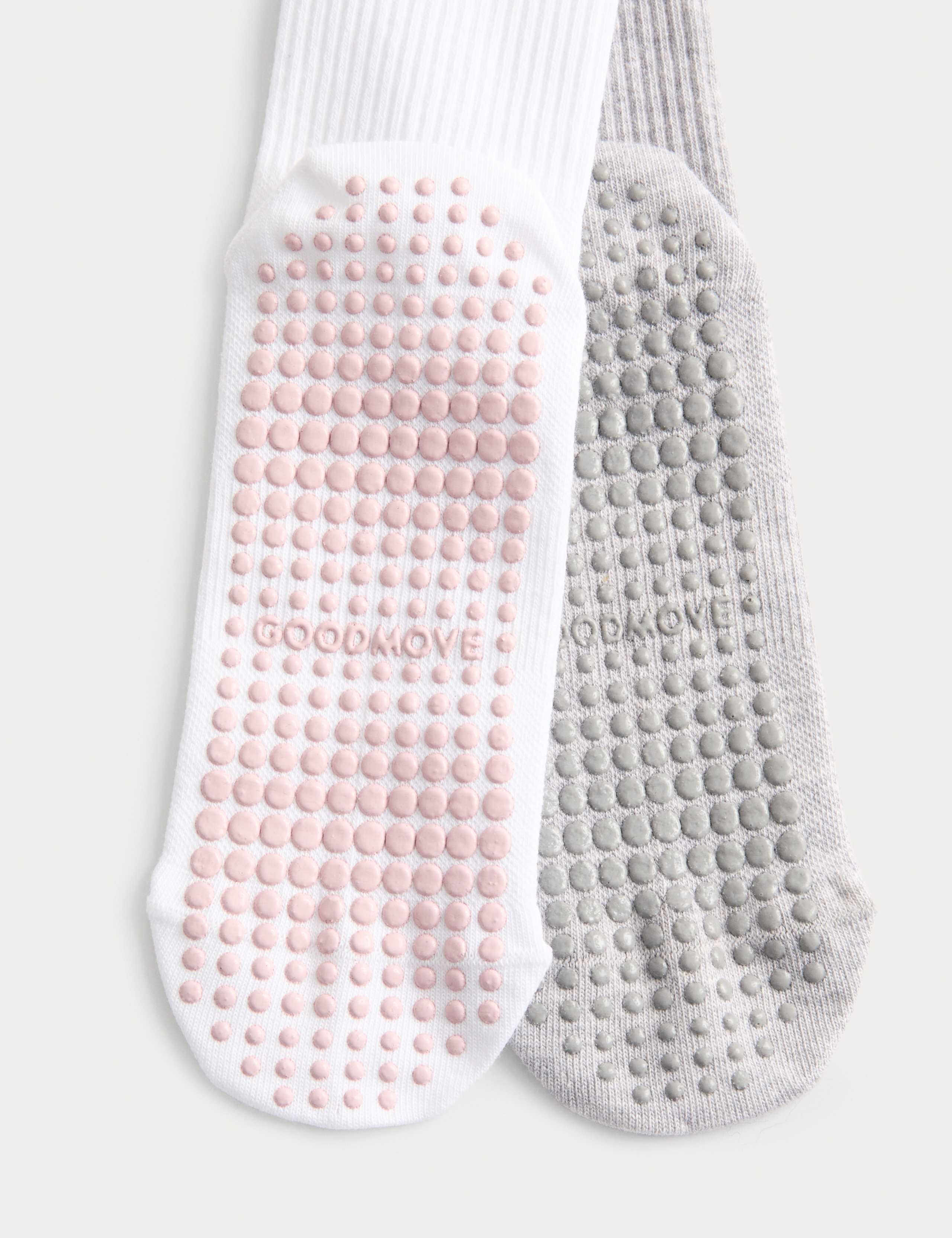 2pk Cotton Blend Stripe Yoga Socks 2 of 2