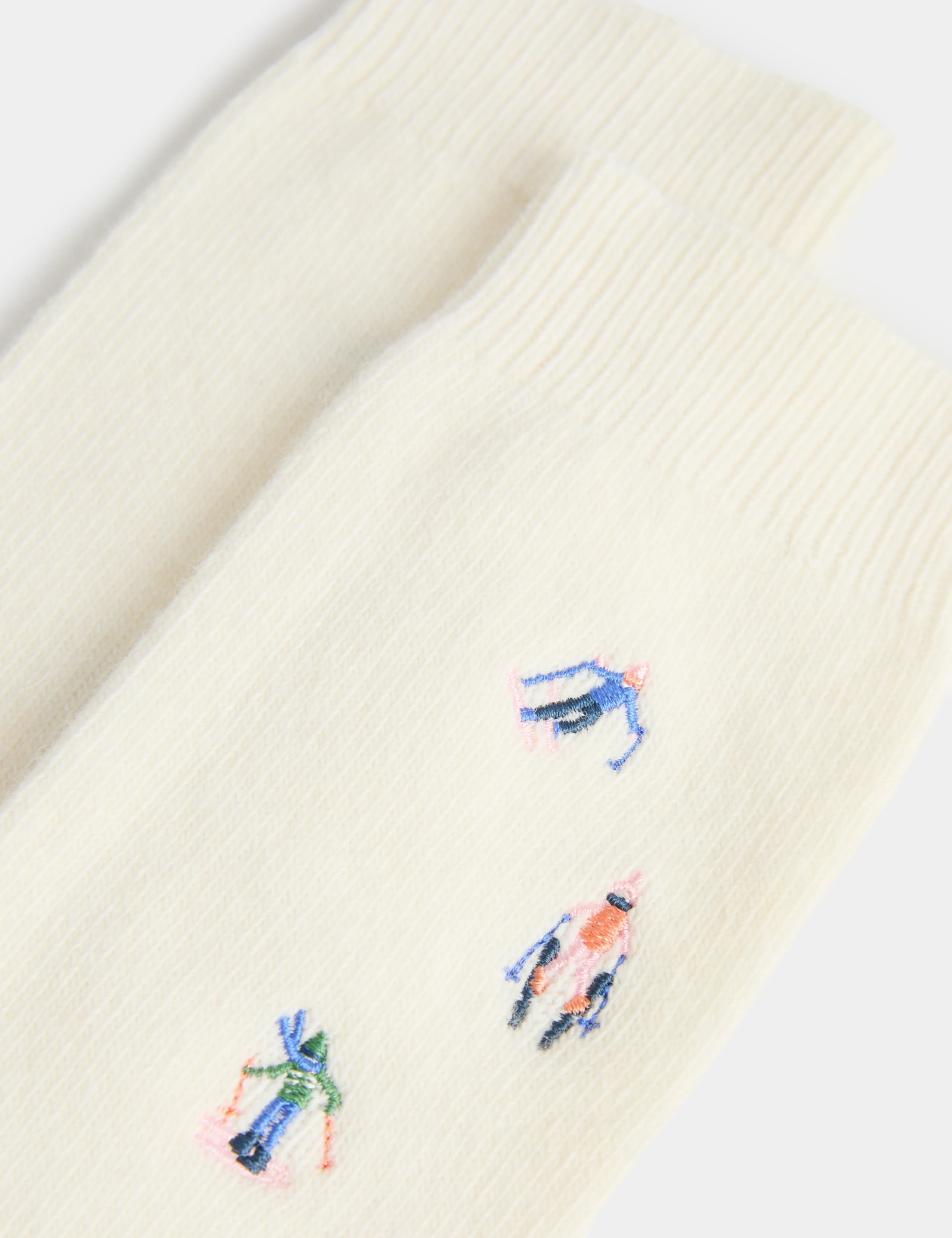 Wool Blend Embroidered Ankle High Socks 2 of 2