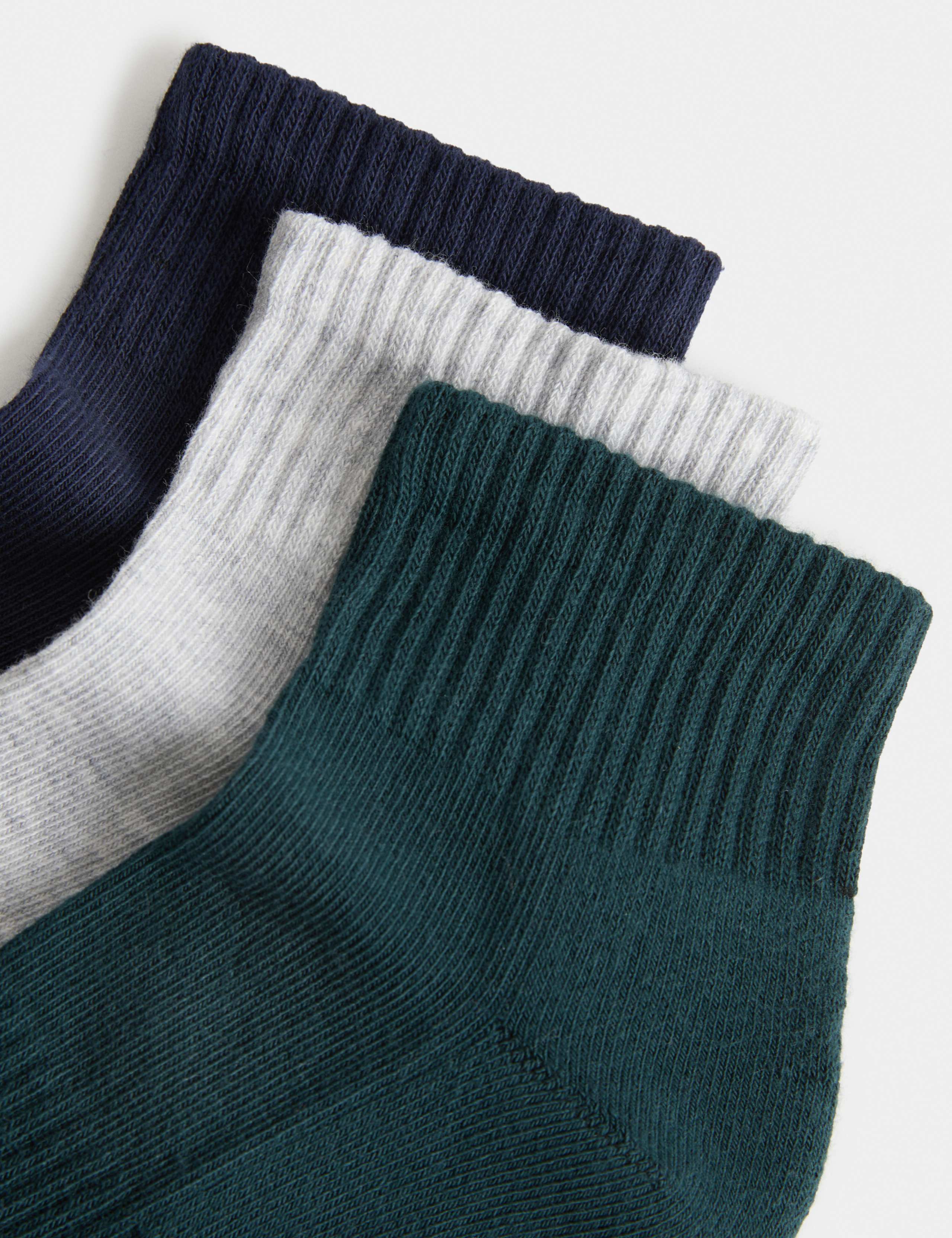3 Pack Cotton Rich Quarter Socks 2 of 2
