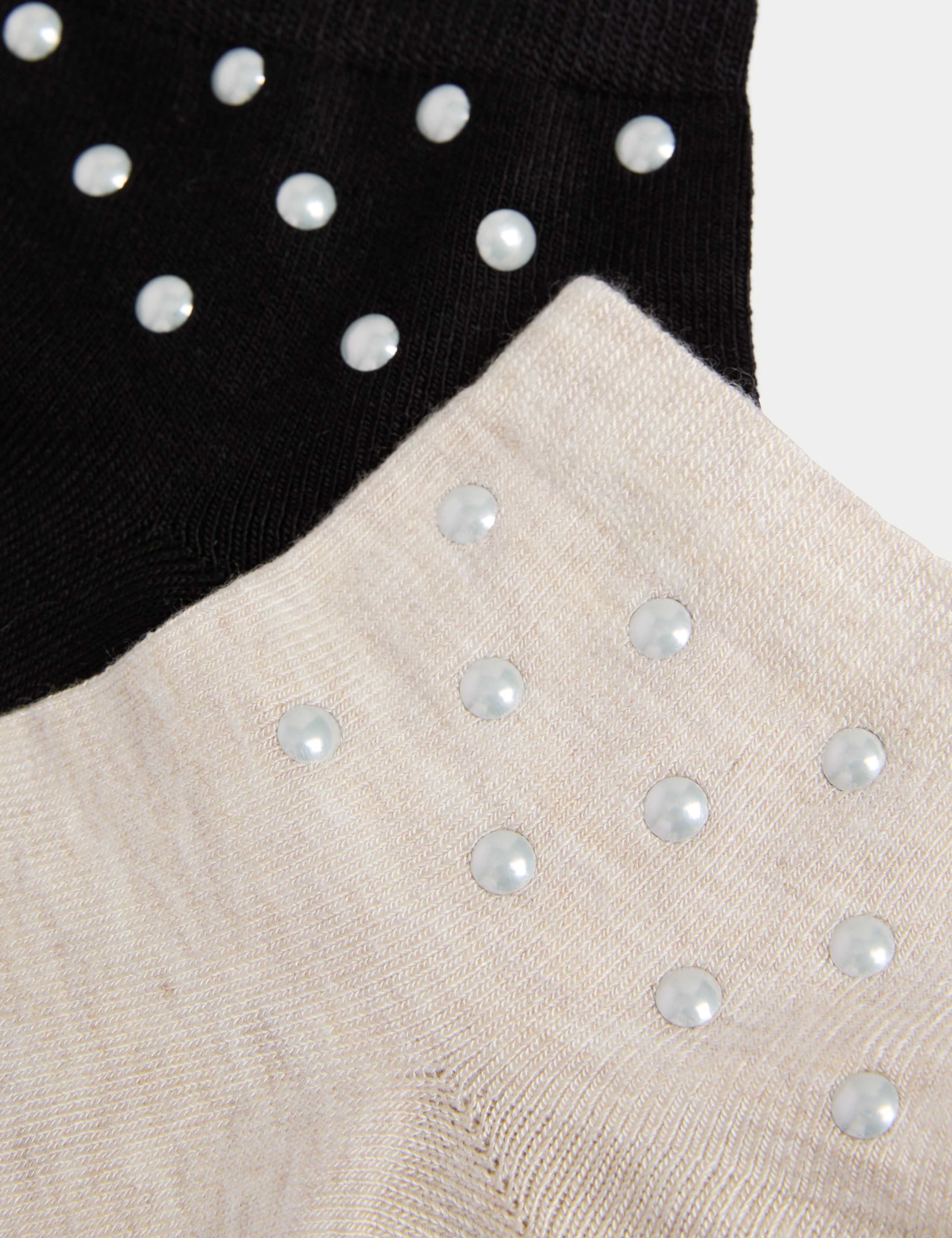 2pk Sumptuously Soft™ Embellished Quarter Socks 2 of 2