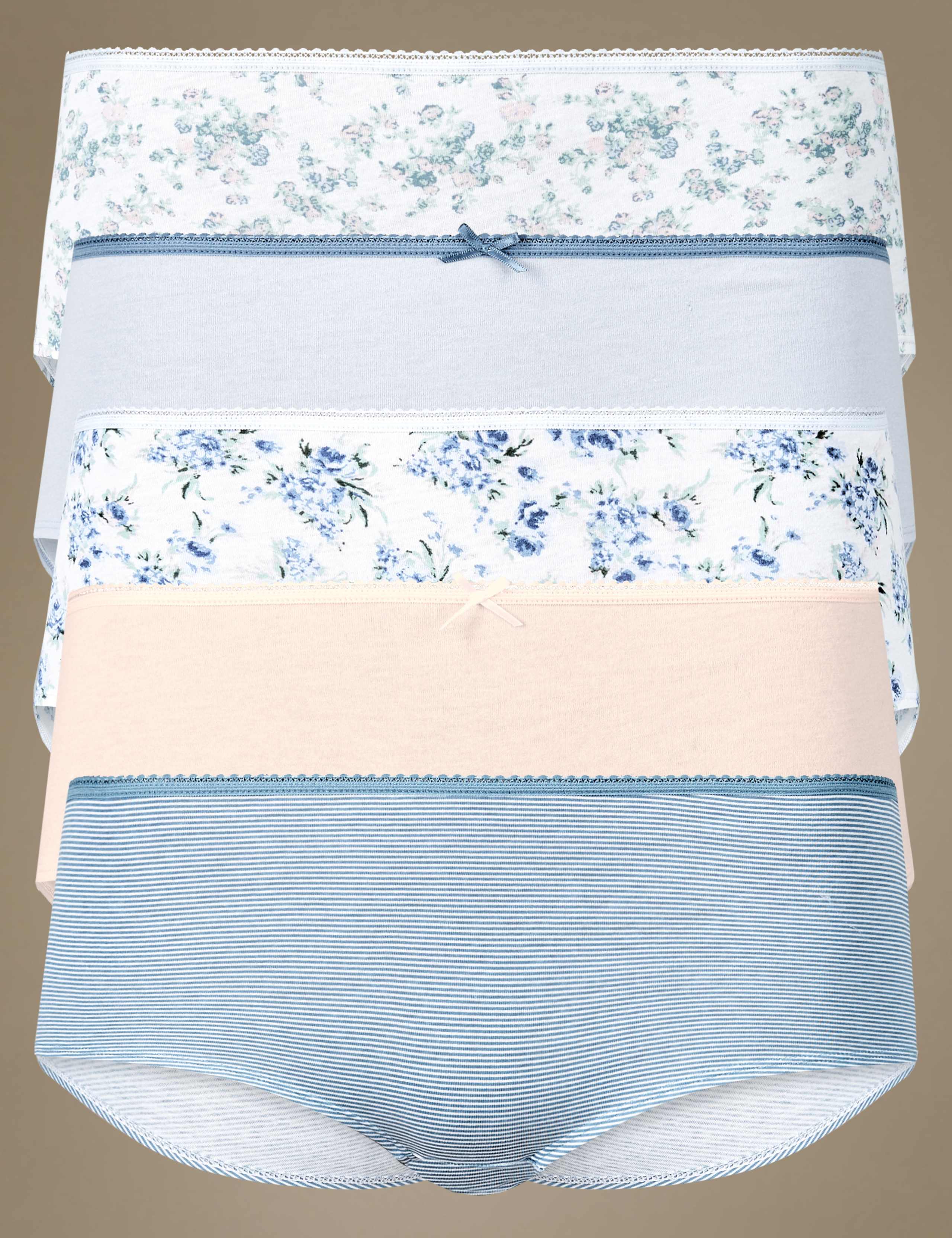 5 Pack Pure Cotton Low Rise Shorts 1 of 3