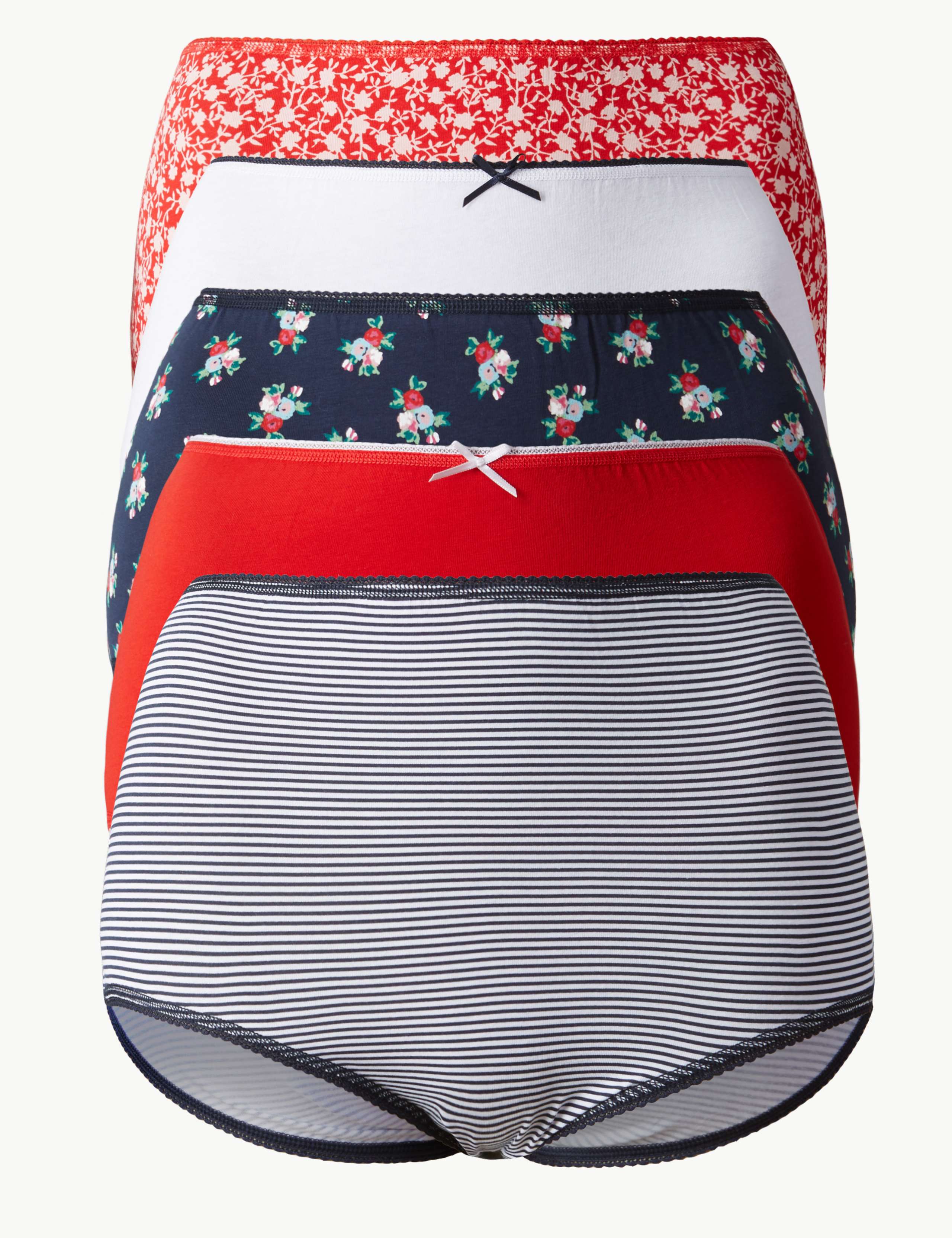 5 Pack Cotton Rich Full Brief Knickers 1 of 4
