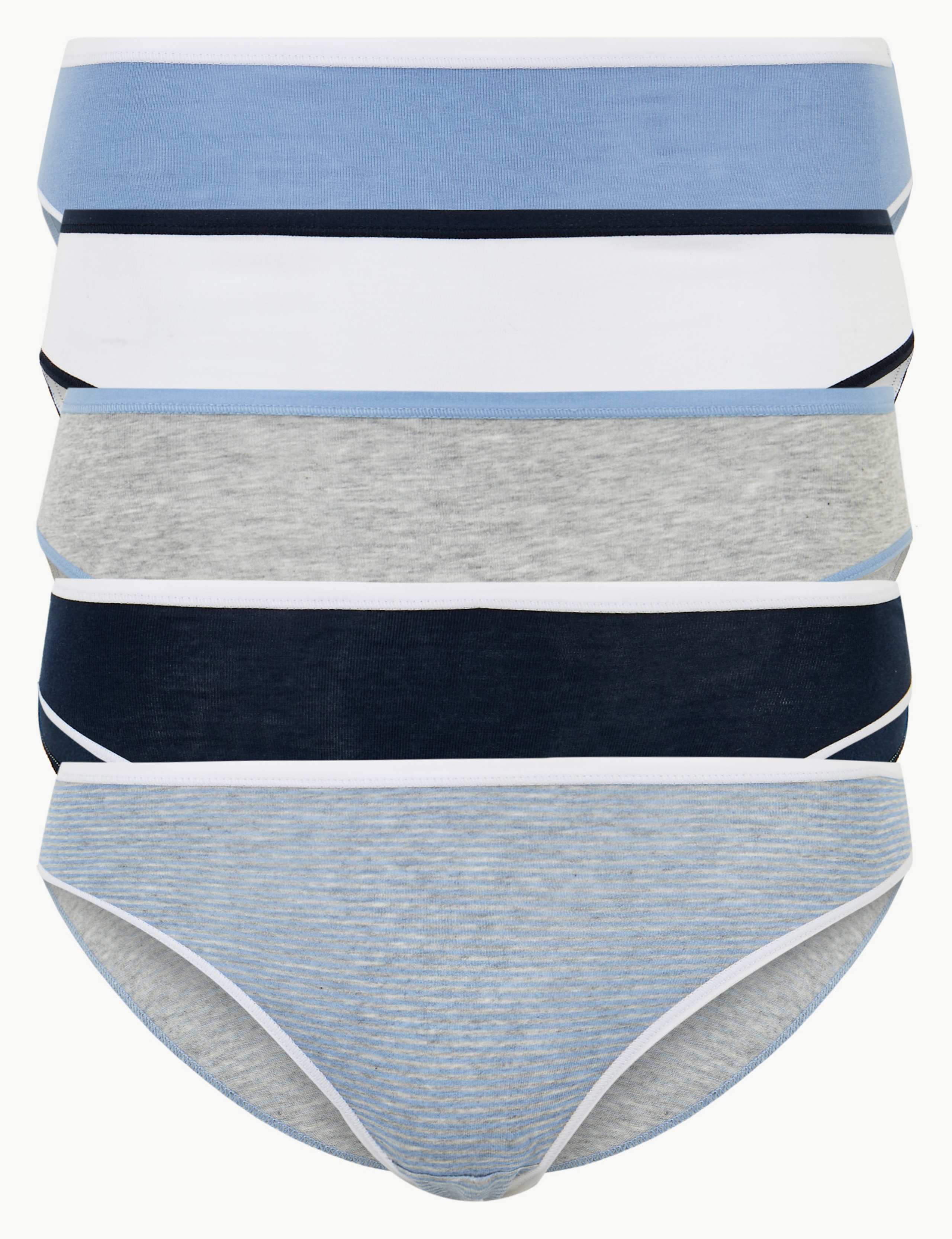 5 Pack Cotton Rich High Leg knickers 1 of 3