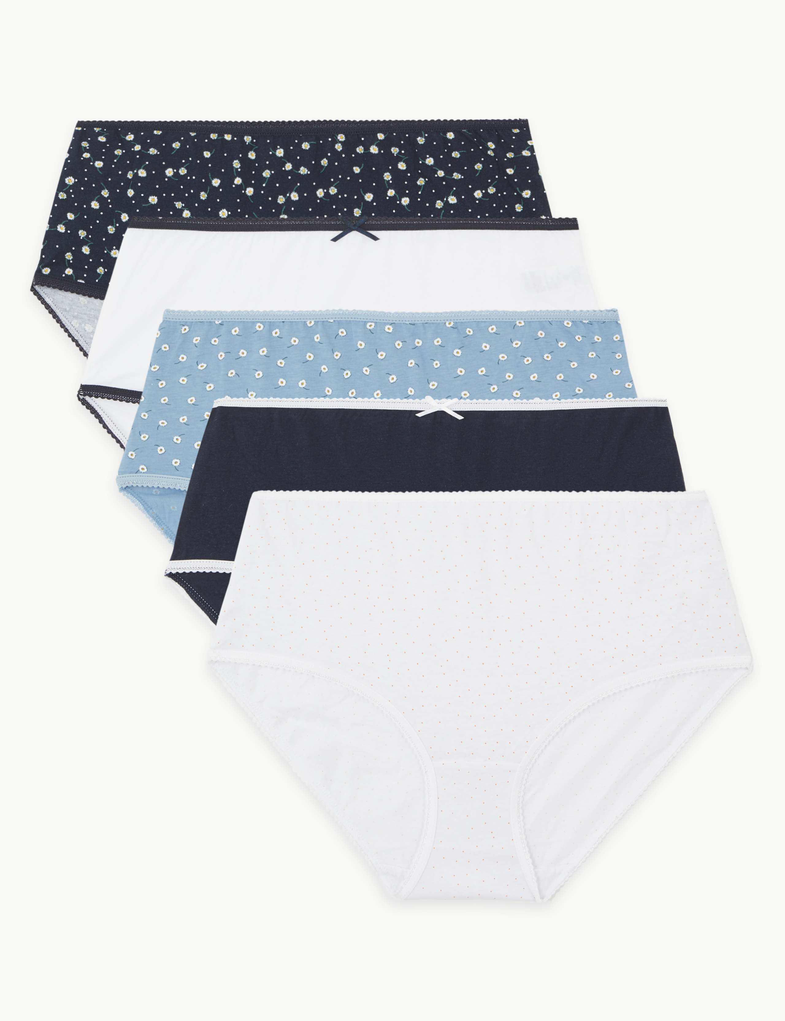 5 Pack Pure Cotton Midi Knickers 1 of 3