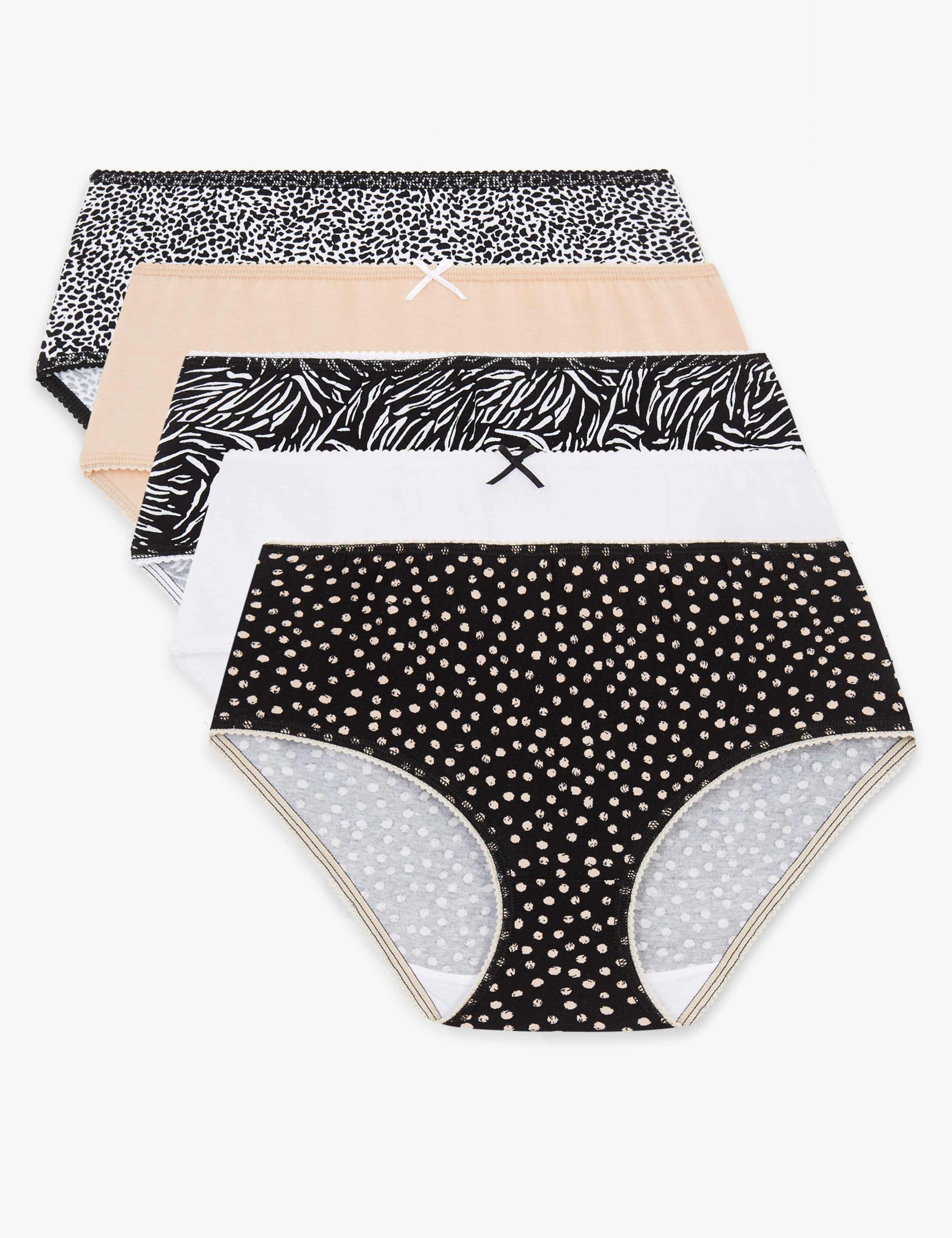 5 Pack Cotton Rich Midi Knickers 1 of 4