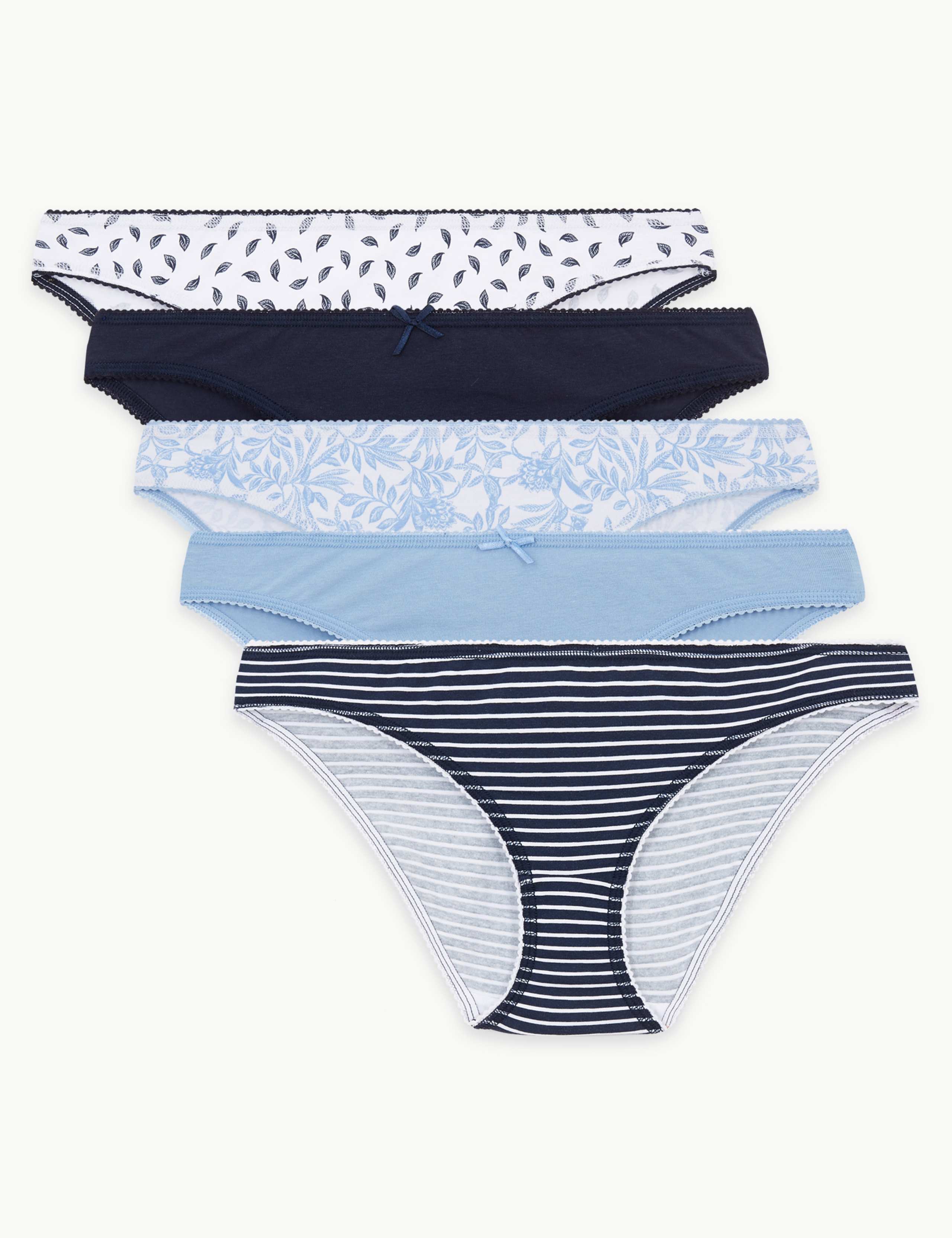 5 Pack Cotton Rich Bikini Knickers 1 of 3