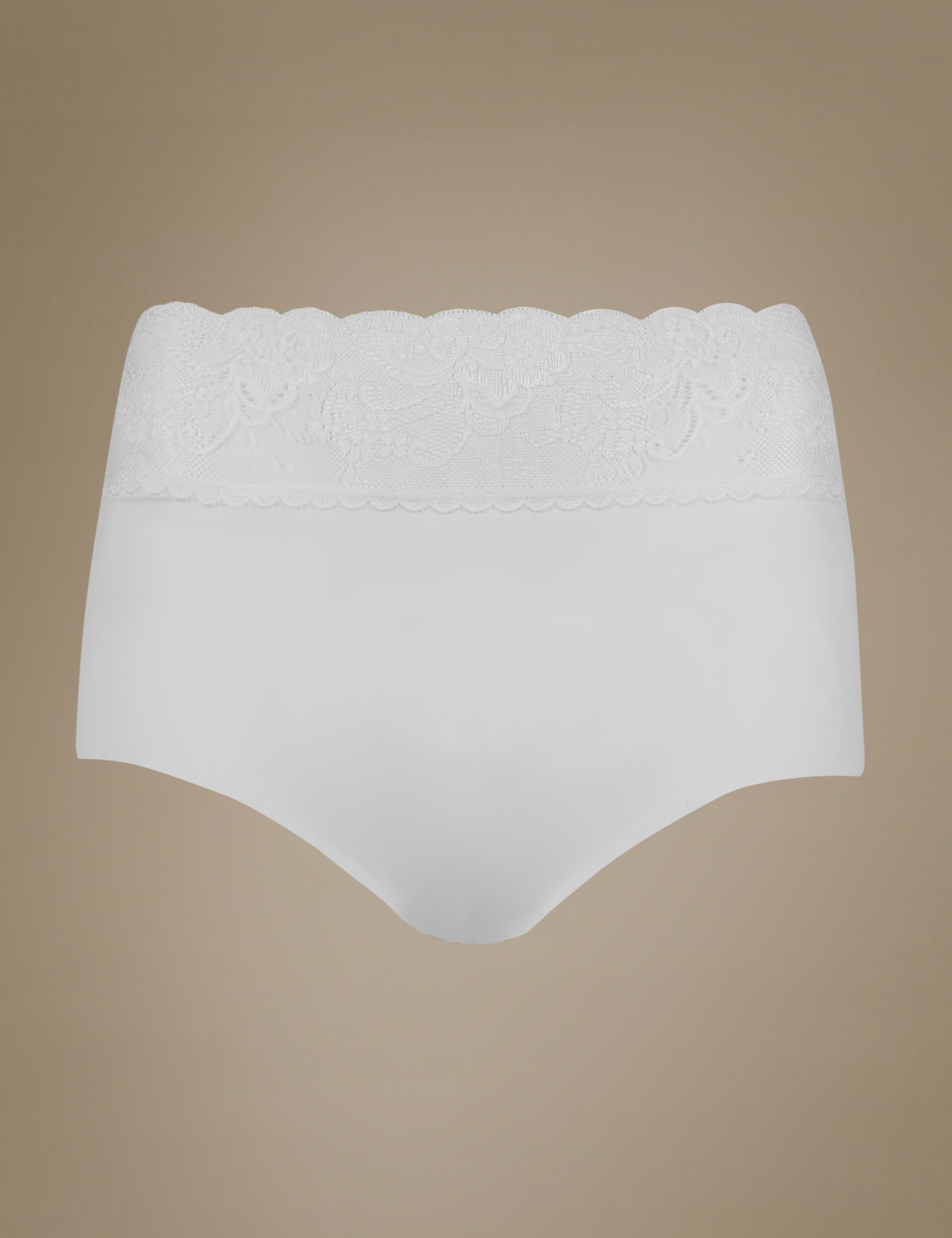No VPL Lace Waist High Rise Full Briefs 2 of 4