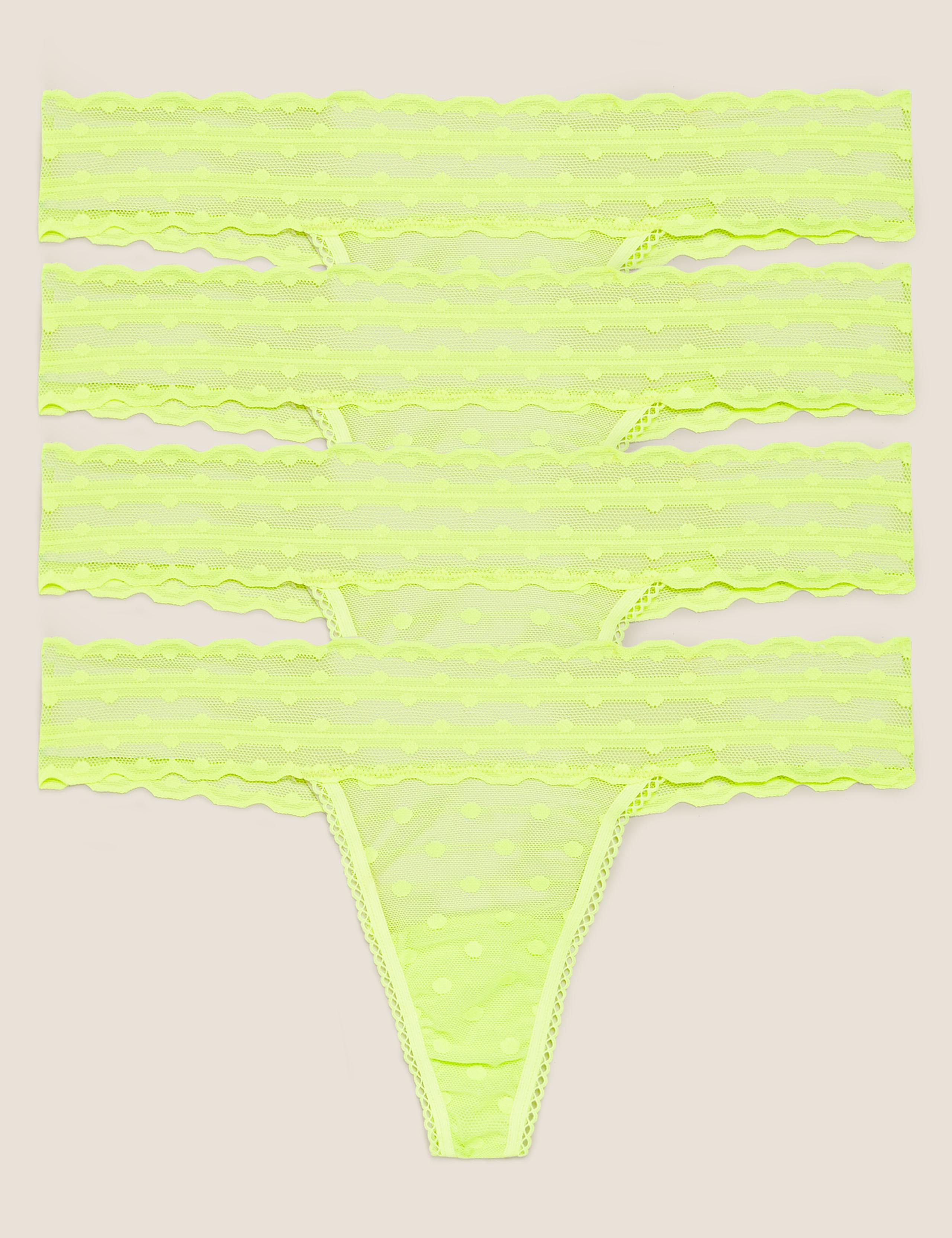 4pk Spot Cotton Thongs 1 of 4