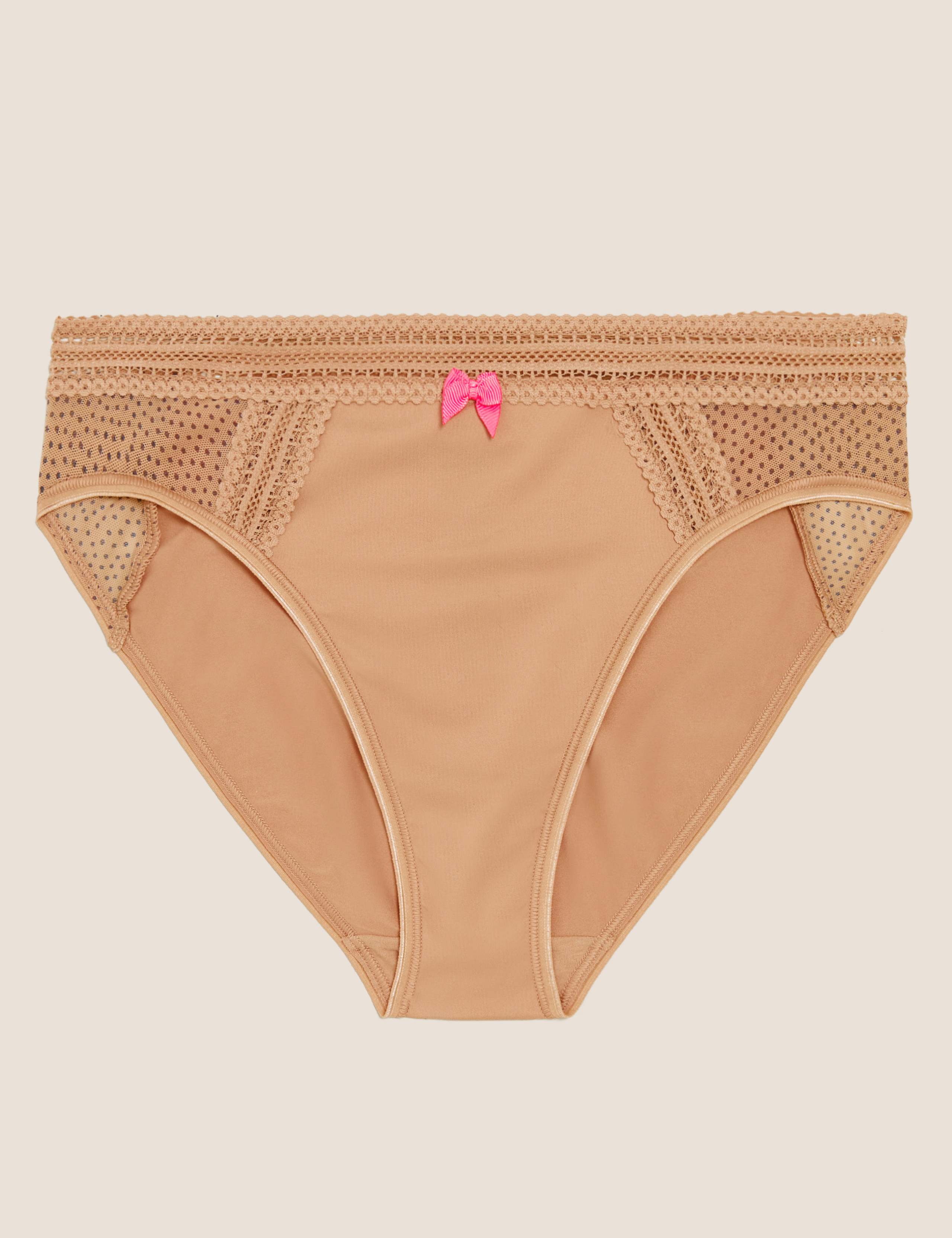 Microfibre Mesh Printed High Leg Knickers 1 of 1