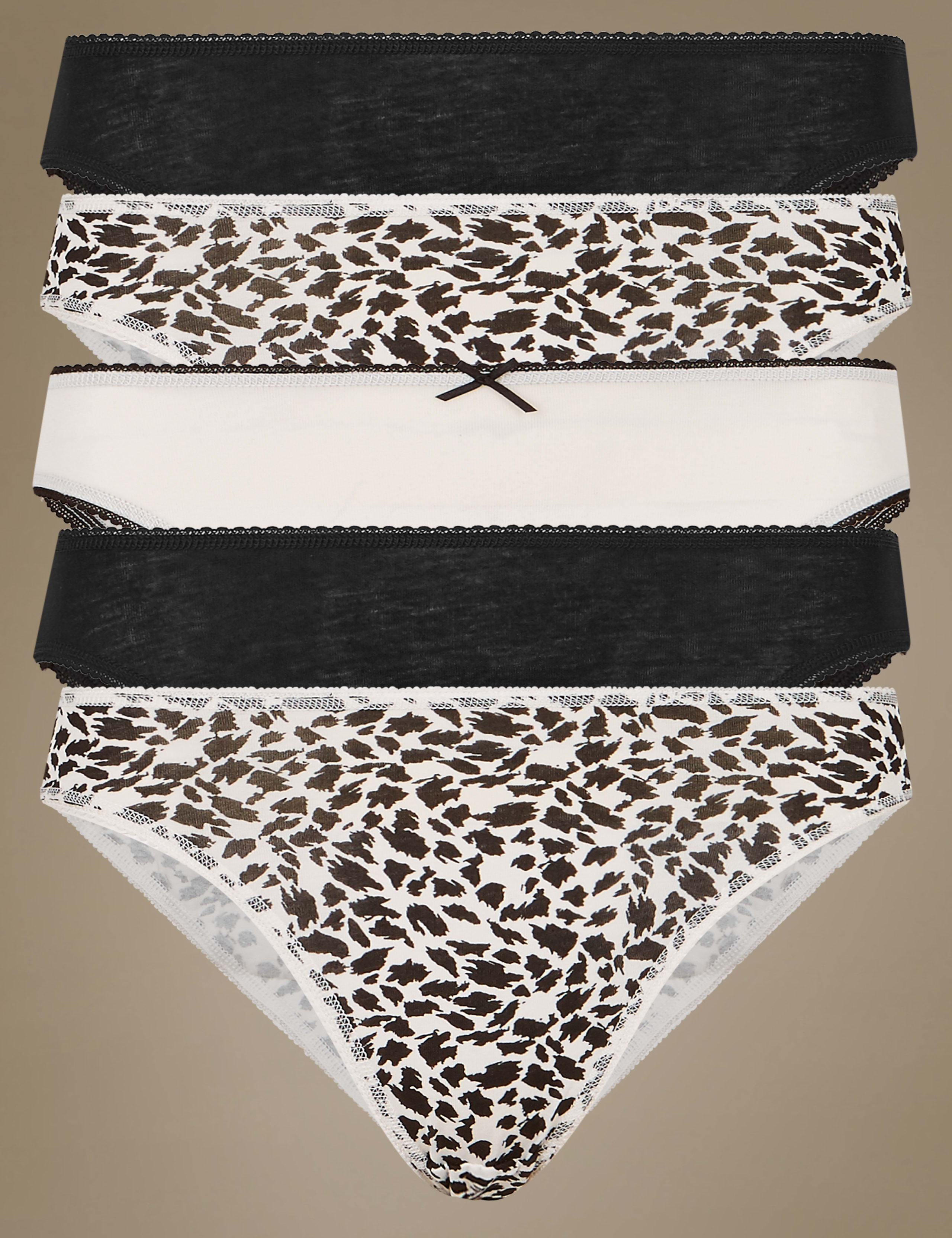 5 Pack Cotton Rich High Leg Knickers 1 of 5