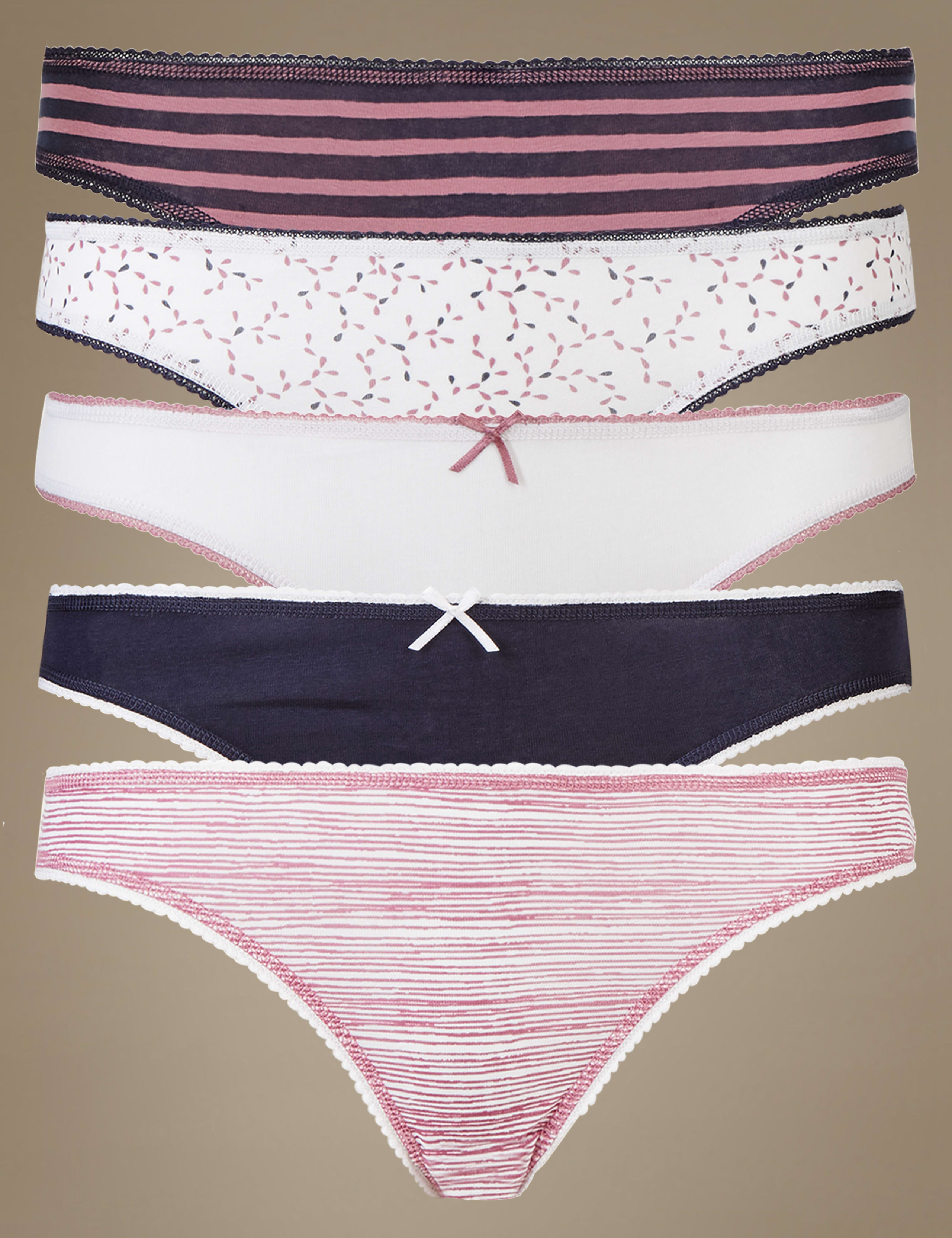 5 Pack Cotton Rich Bikini Knickers 1 of 5
