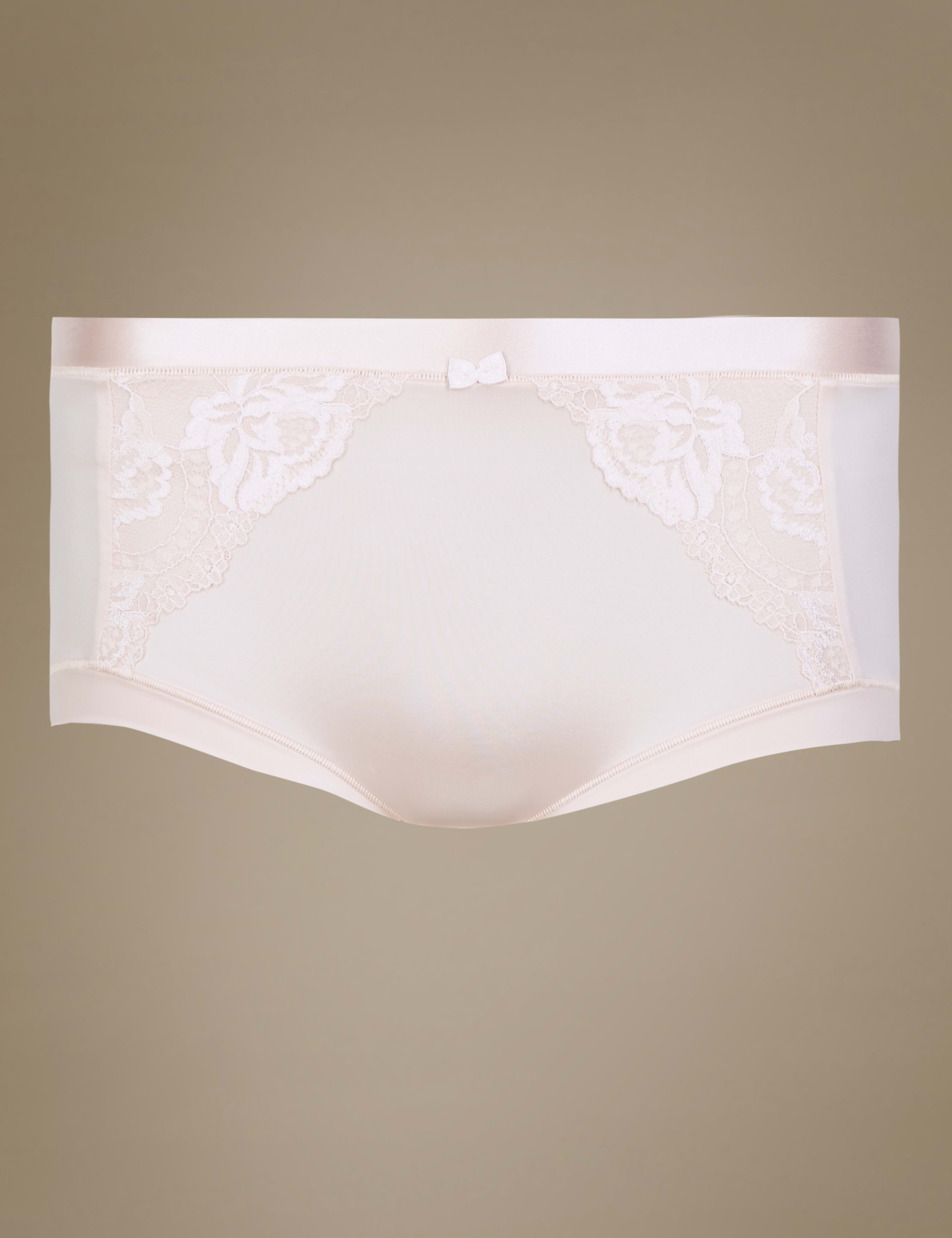 Sensual Sheen & Lace High Rise Shorts 2 of 4