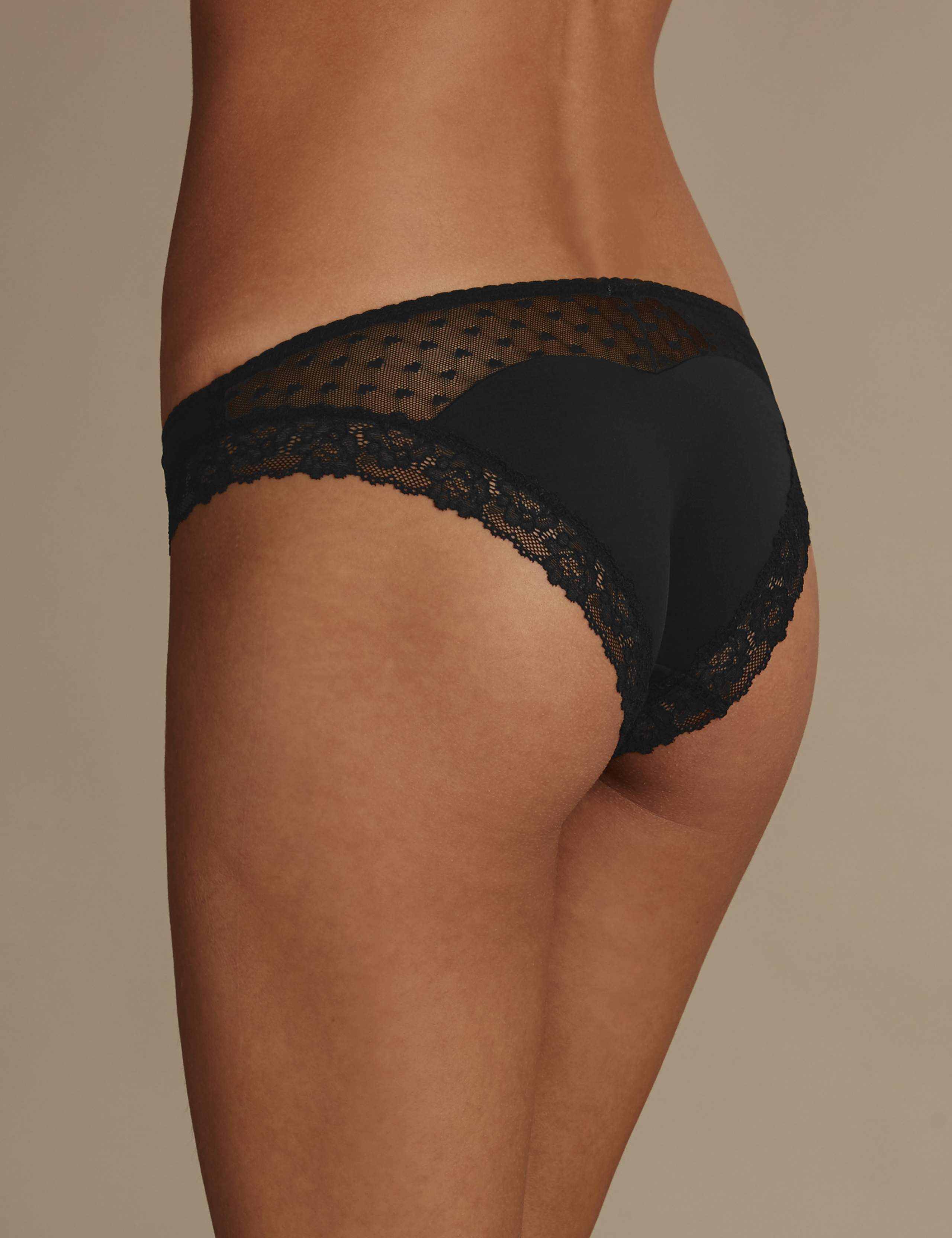 Heart Mesh Brazilian Knickers 3 of 5