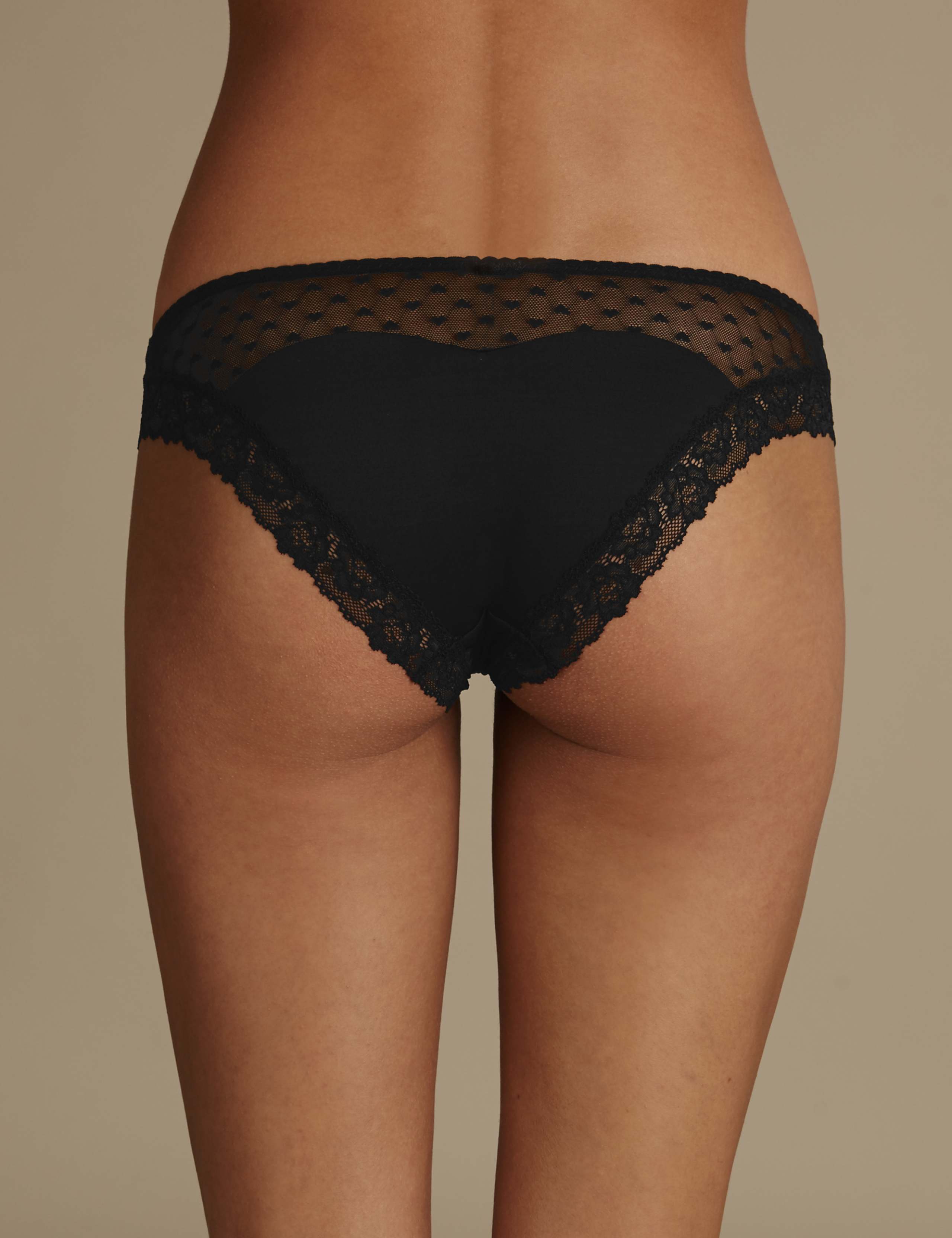 Heart Mesh Brazilian Knickers 4 of 5