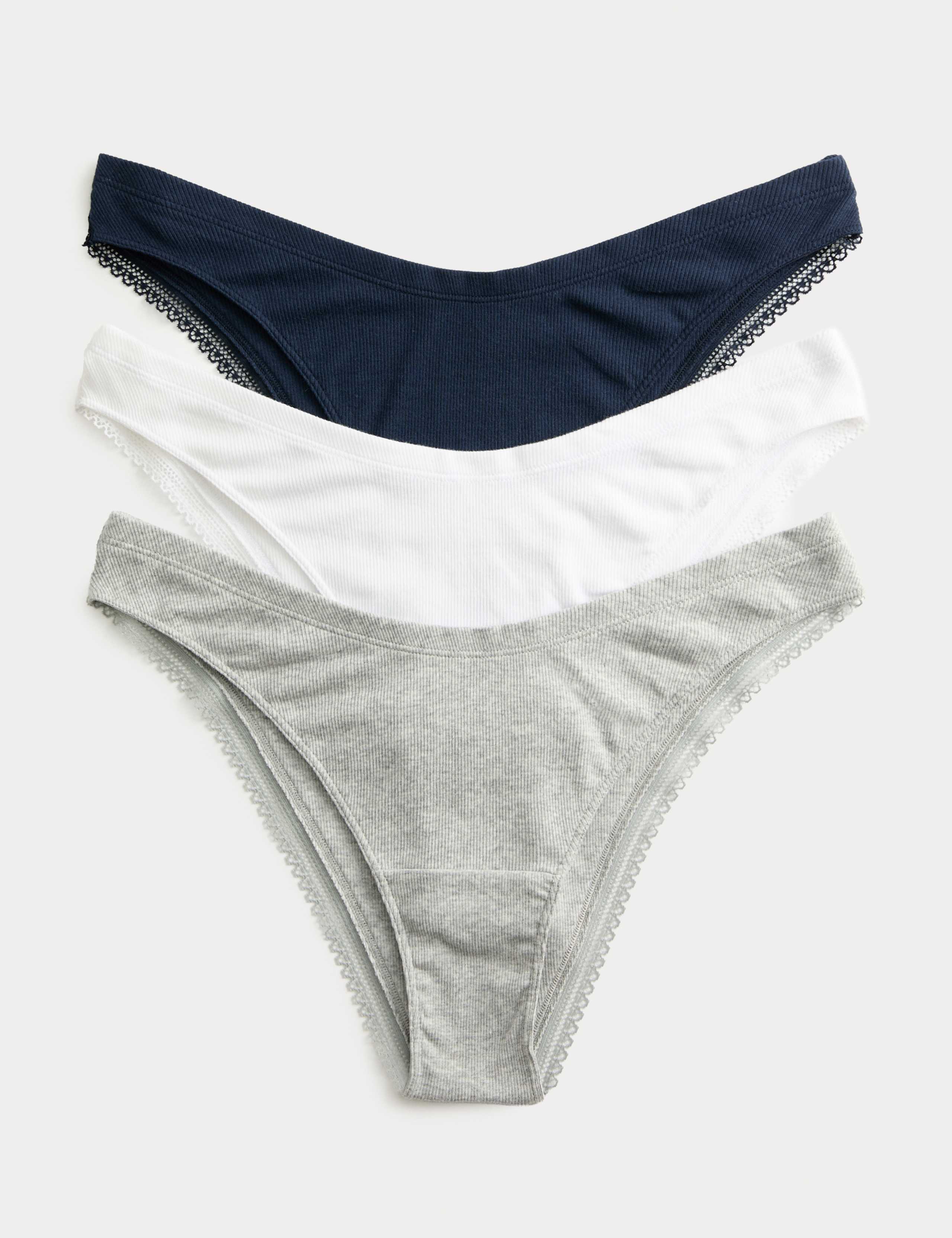 3pk Cotton Rich Rib Miami Knickers 1 of 2
