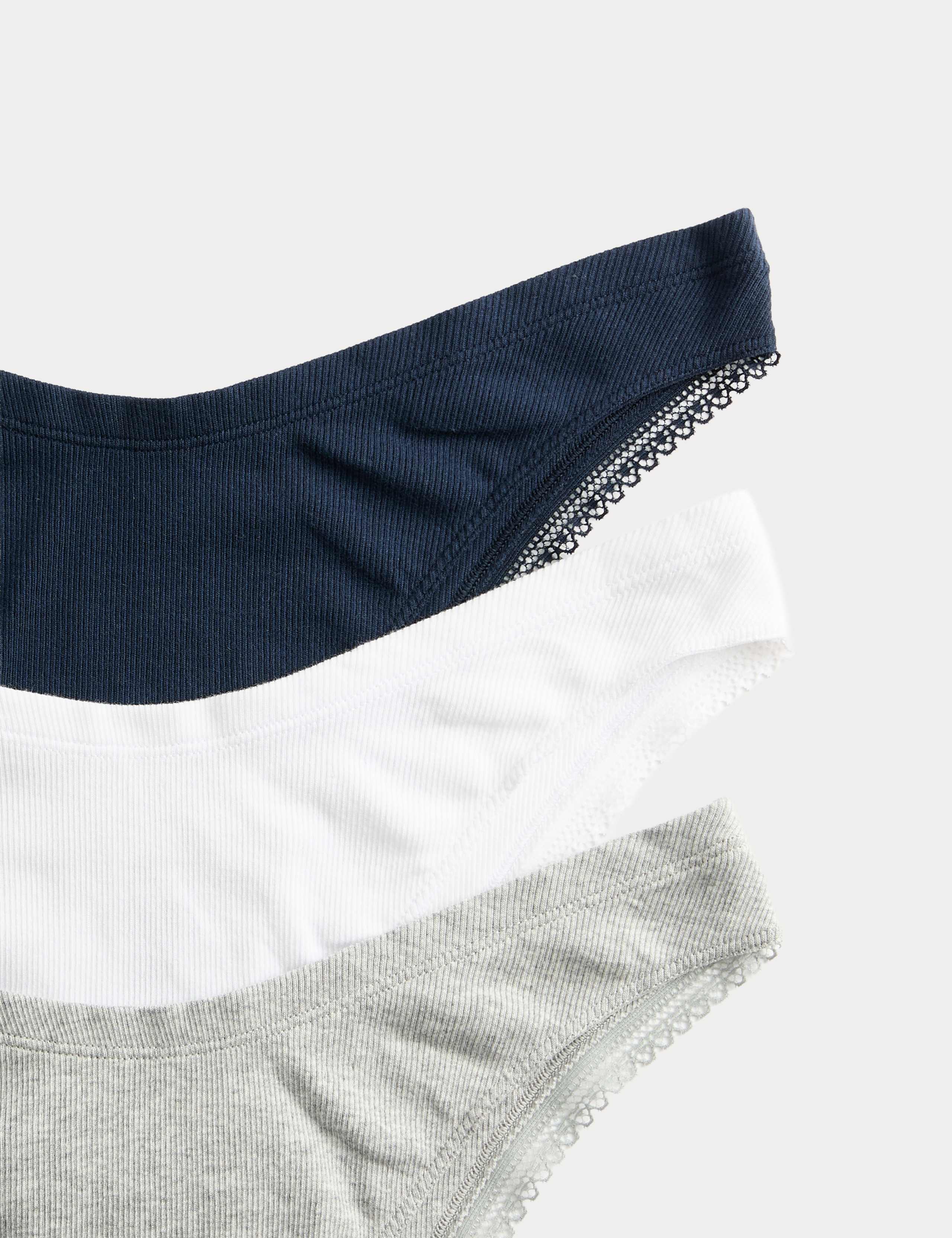 3pk Cotton Rich Rib Miami Knickers 2 of 2