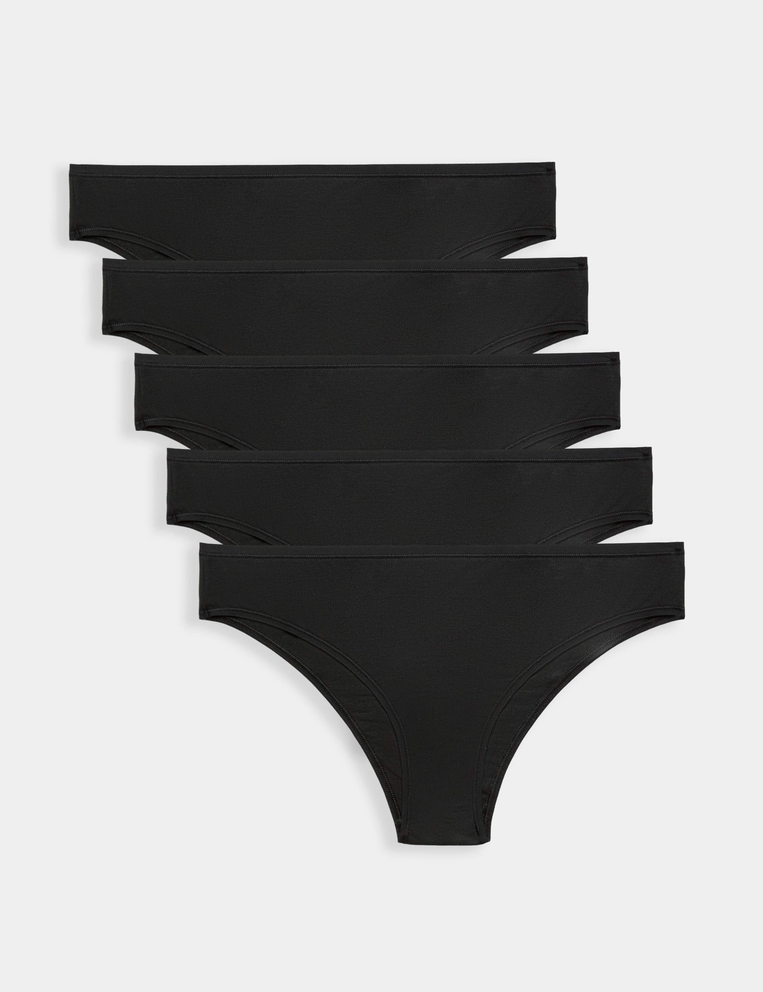 5 Pack Cotton Modal Brazilian Knickers 1 of 5