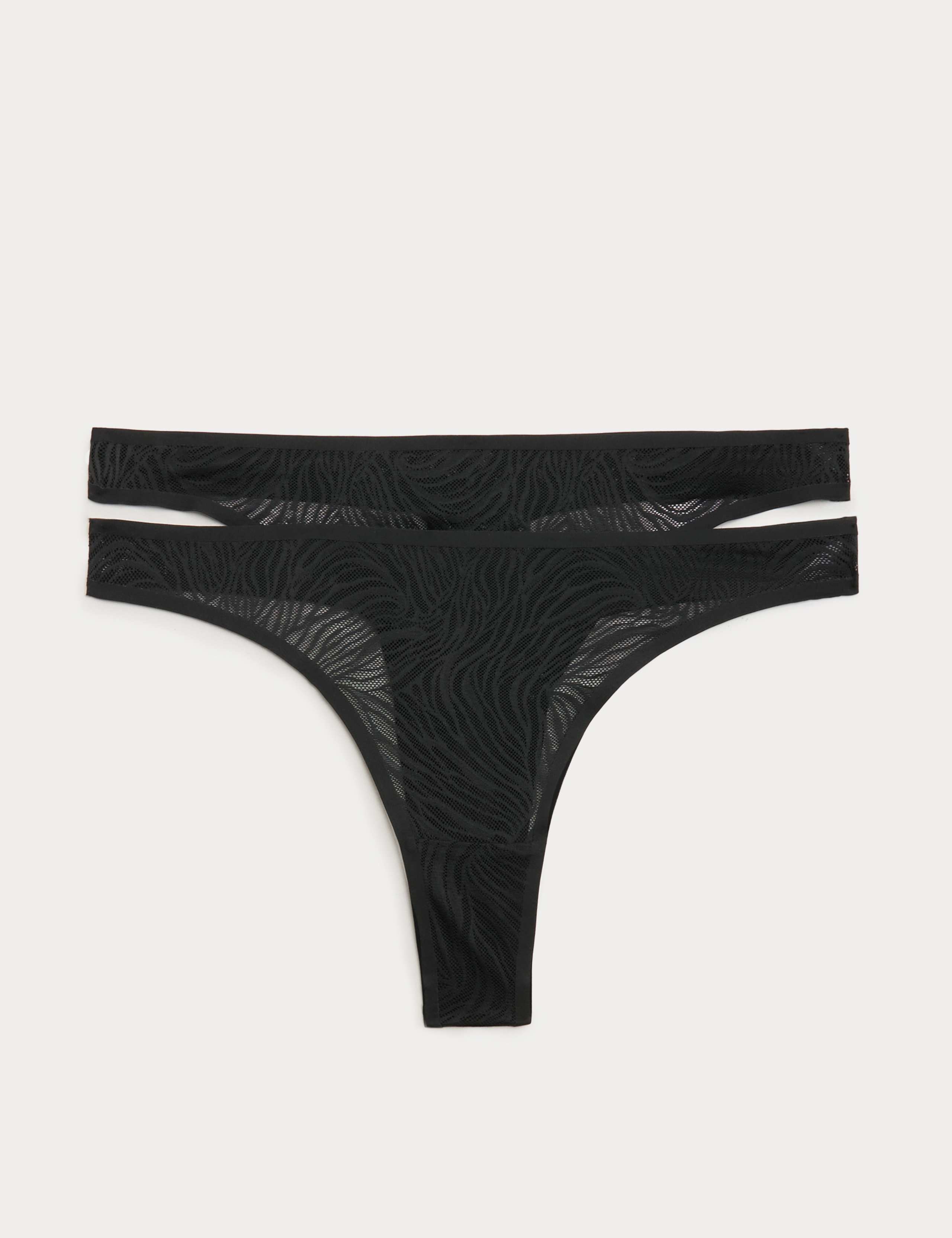 2 Pack Body Lace Thongs 1 of 6