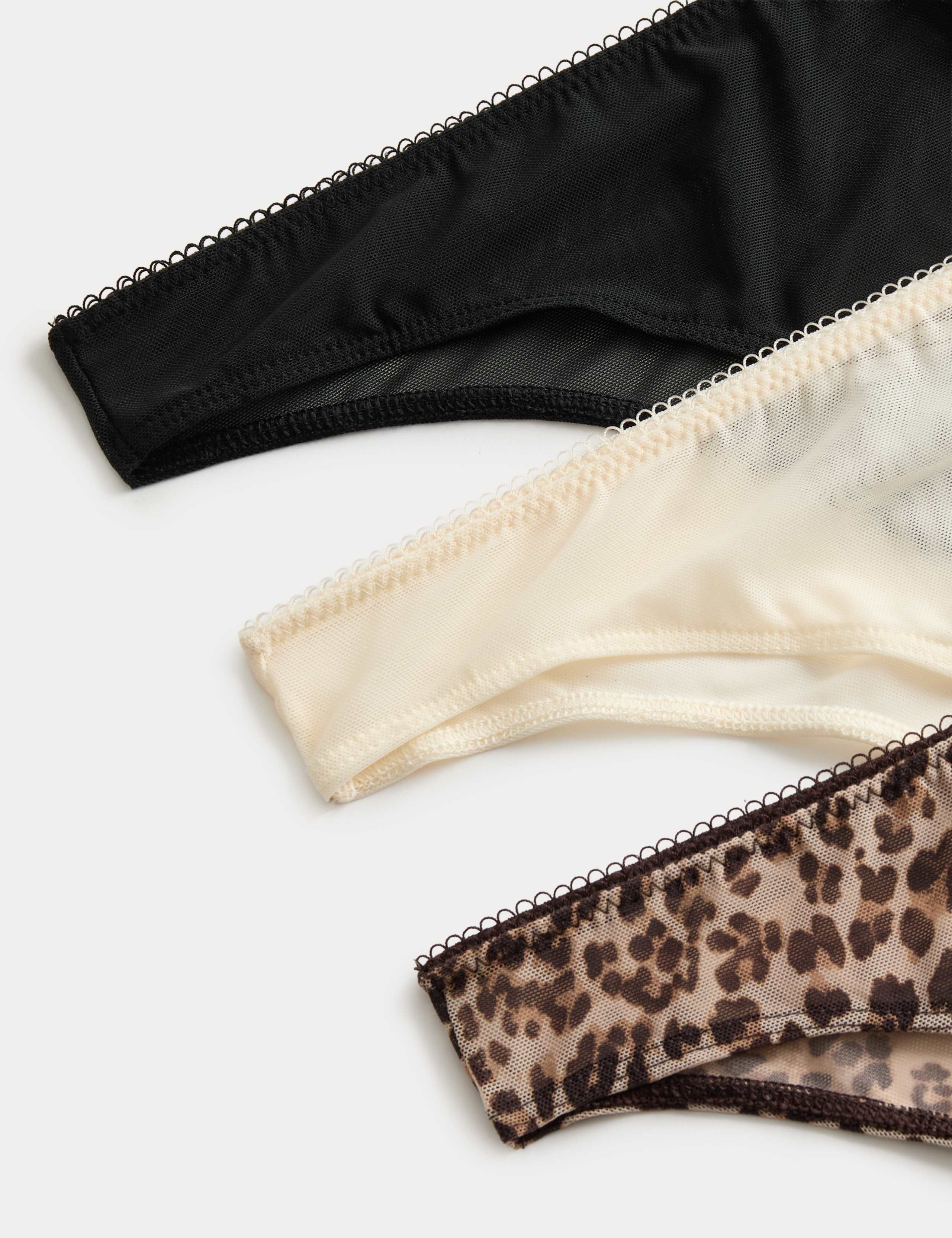 3 Pack Mesh Brazilian Knickers 6 of 6
