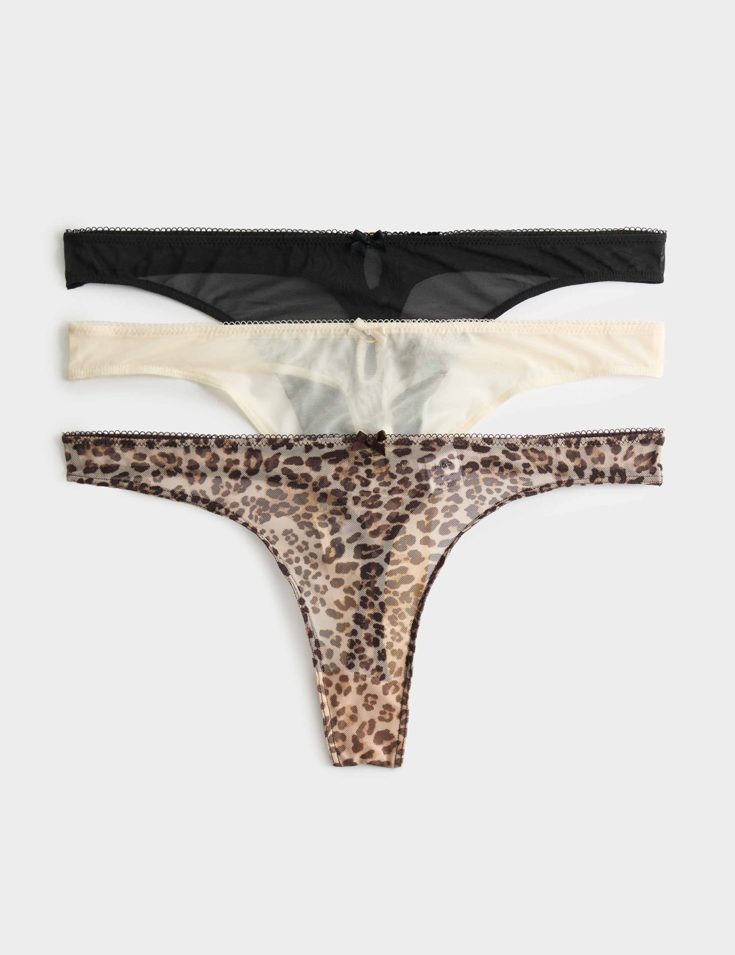 3 Pack Mesh Thongs 1 of 5