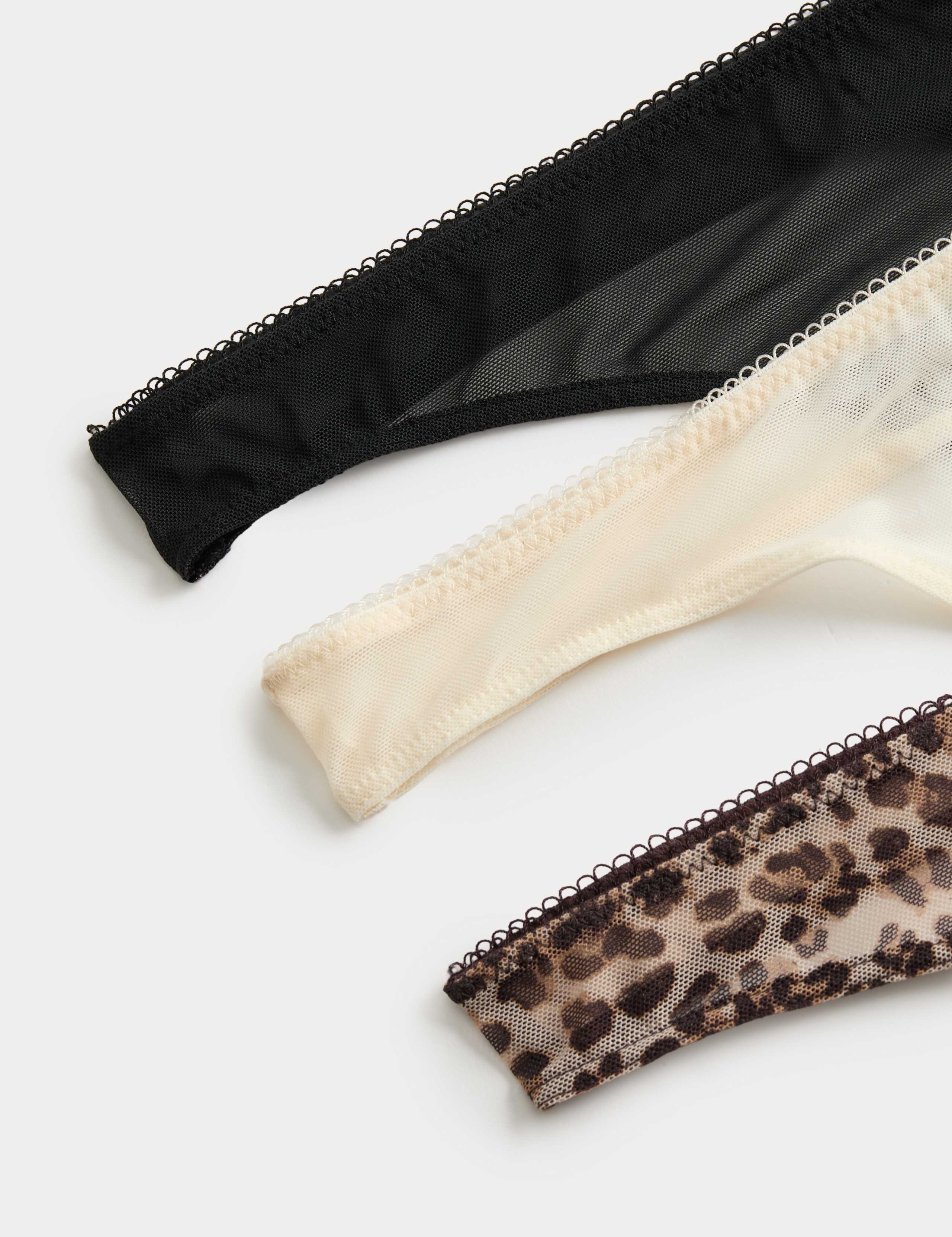 3 Pack Mesh Thongs 5 of 5