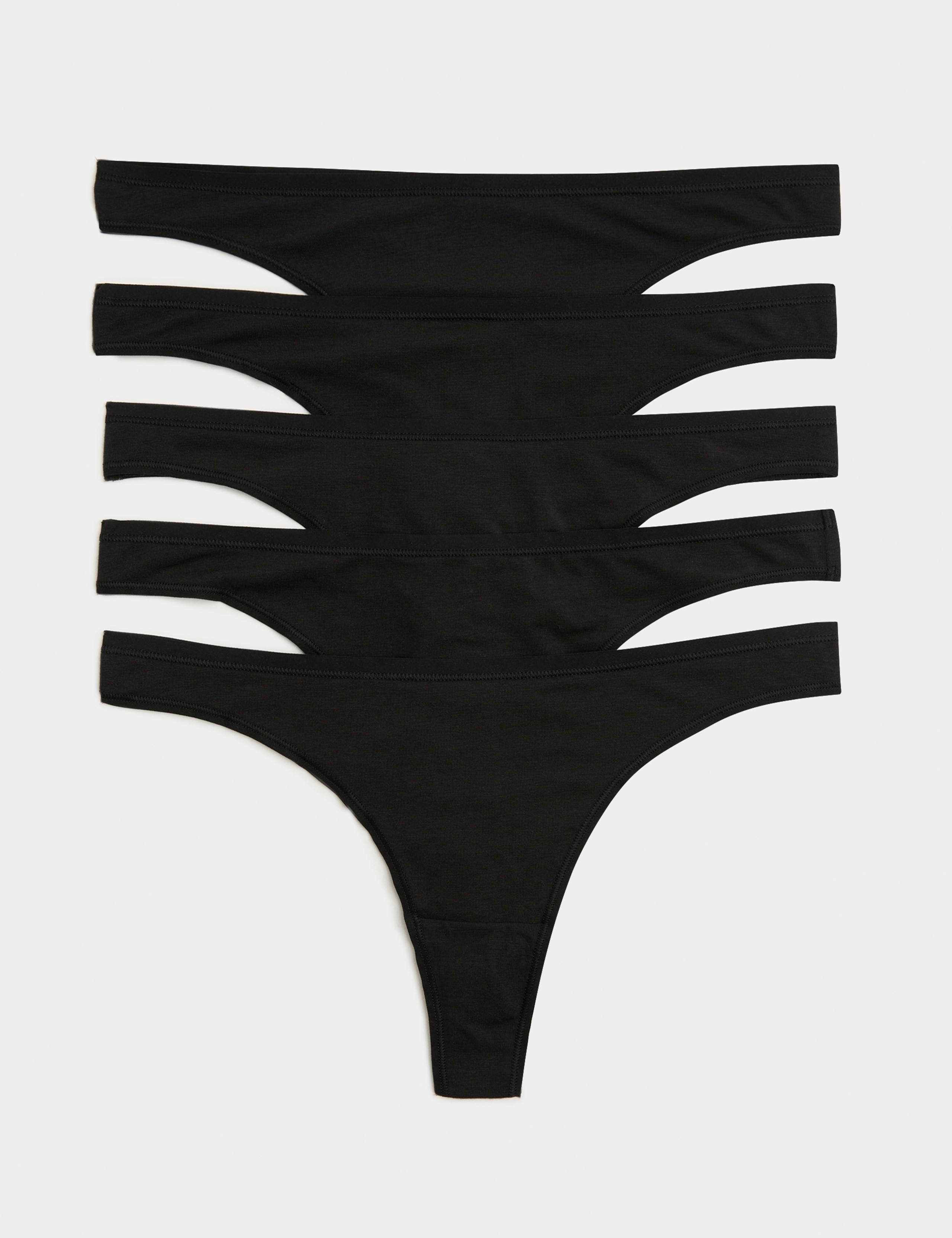 5 Pack Cotton Modal Thongs 1 of 5