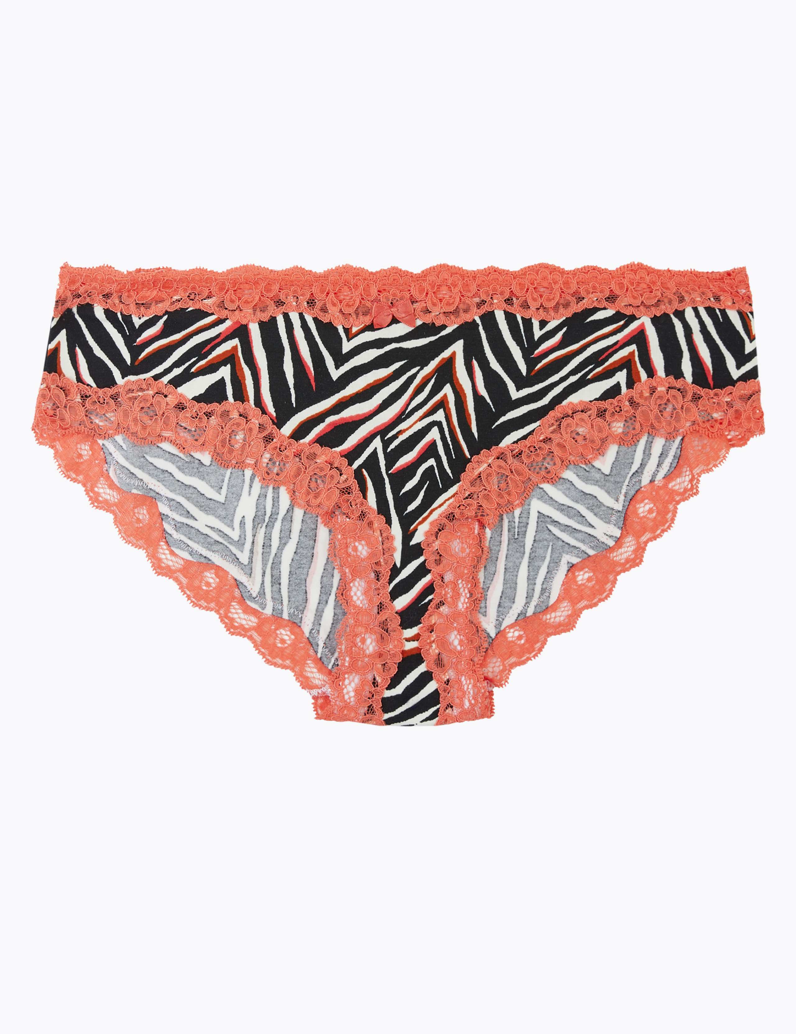 Cotton & Lace Brazilian Knickers 1 of 4
